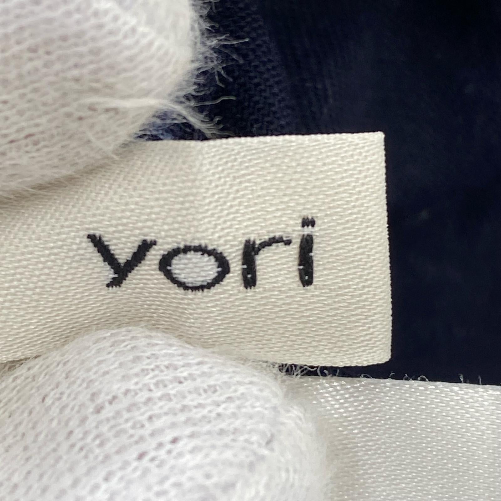 デニムパンツ yori デニムライクスティックパンツ 38 ブルー