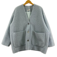 ジャケット yori ウールモヘアシャギージャケット 水色 (F)
