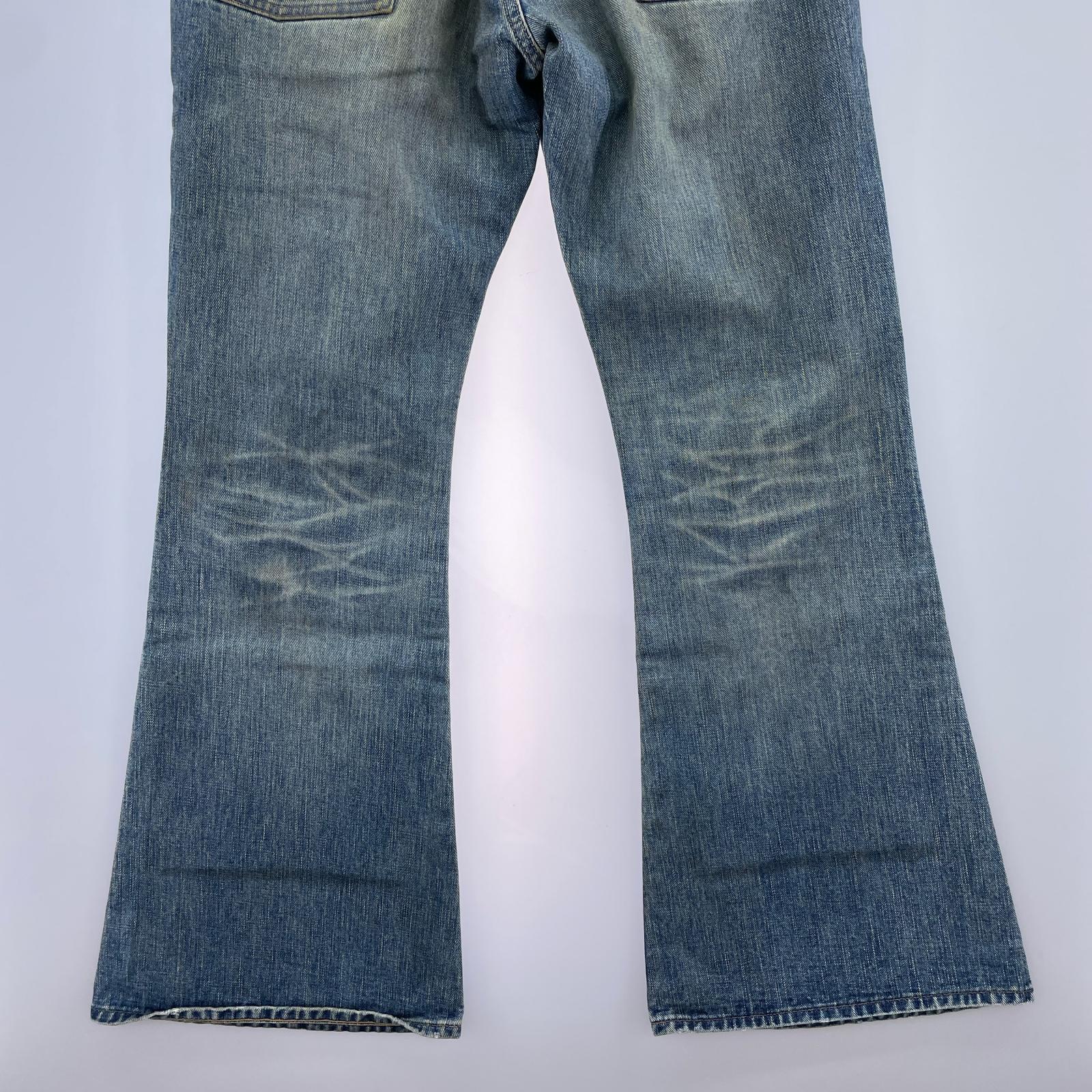 デニムパンツ Destressed Modern Denim Flared Cut W34 34 ブルー