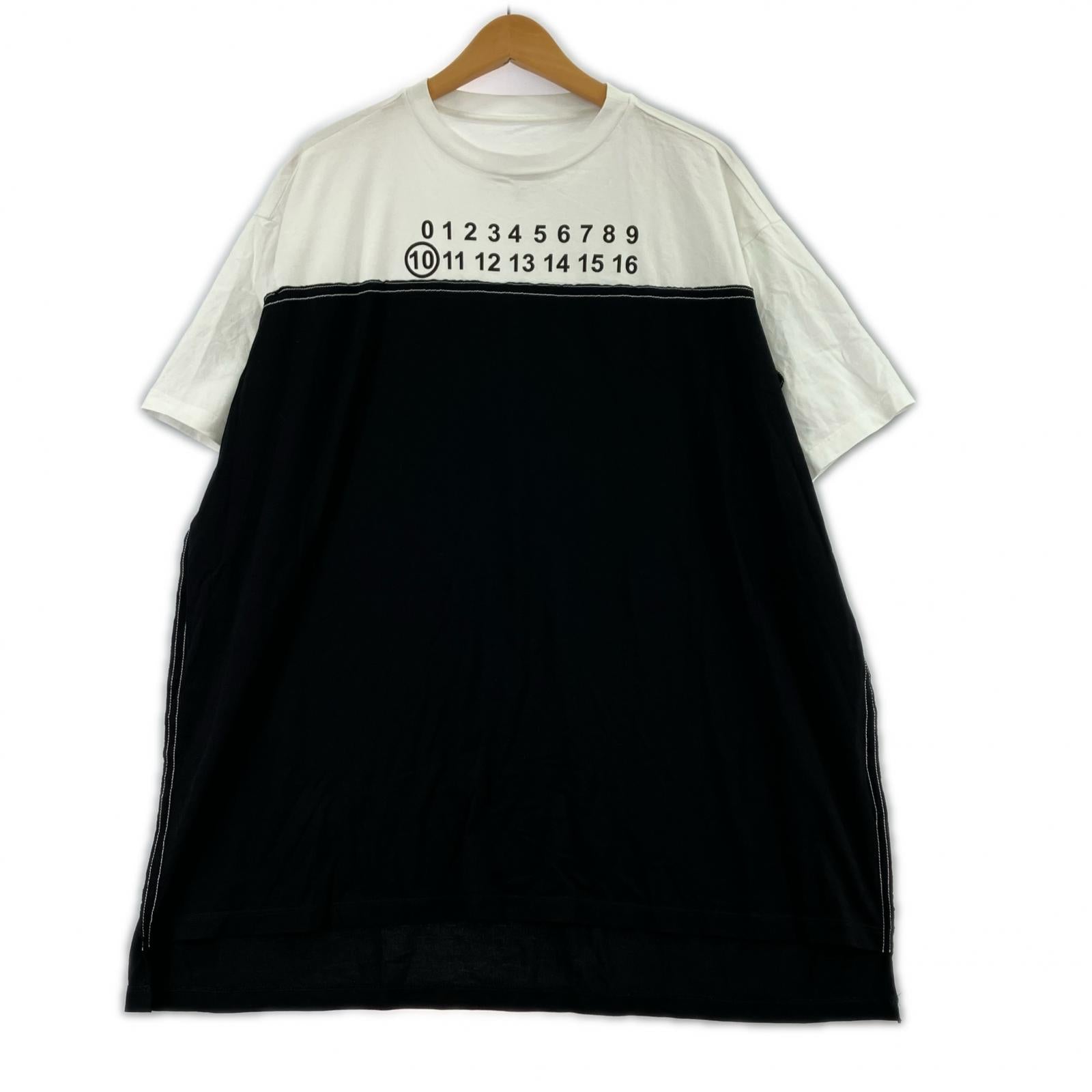 半袖Ｔシャツ SPLICED NUMBERING (48) 白×黒 48