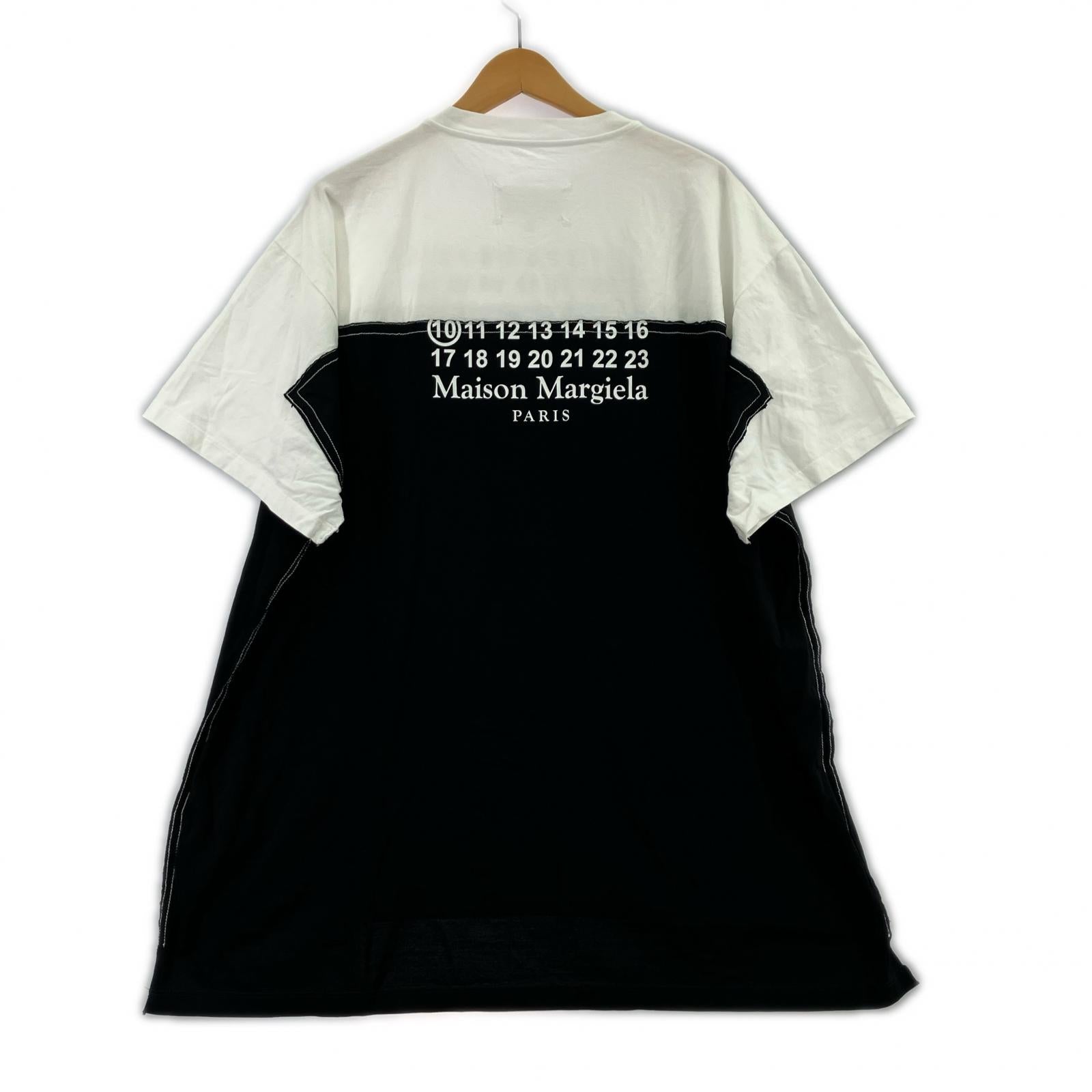 半袖Ｔシャツ SPLICED NUMBERING (48) 白×黒 48