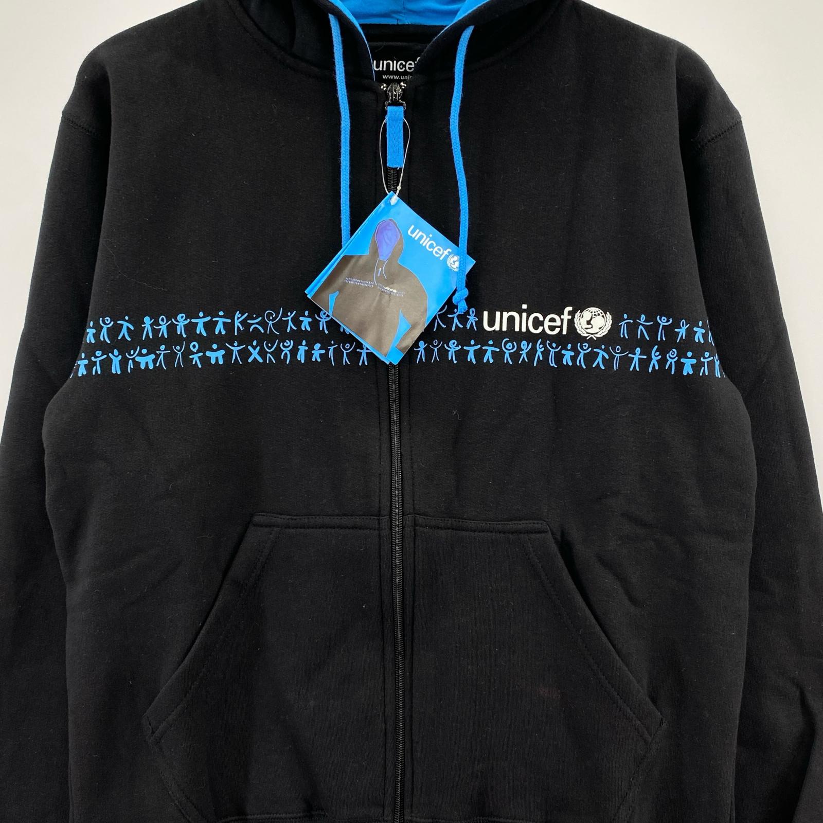 パーカー unicef/ロゴジップパーカー/サイズS S ブラック