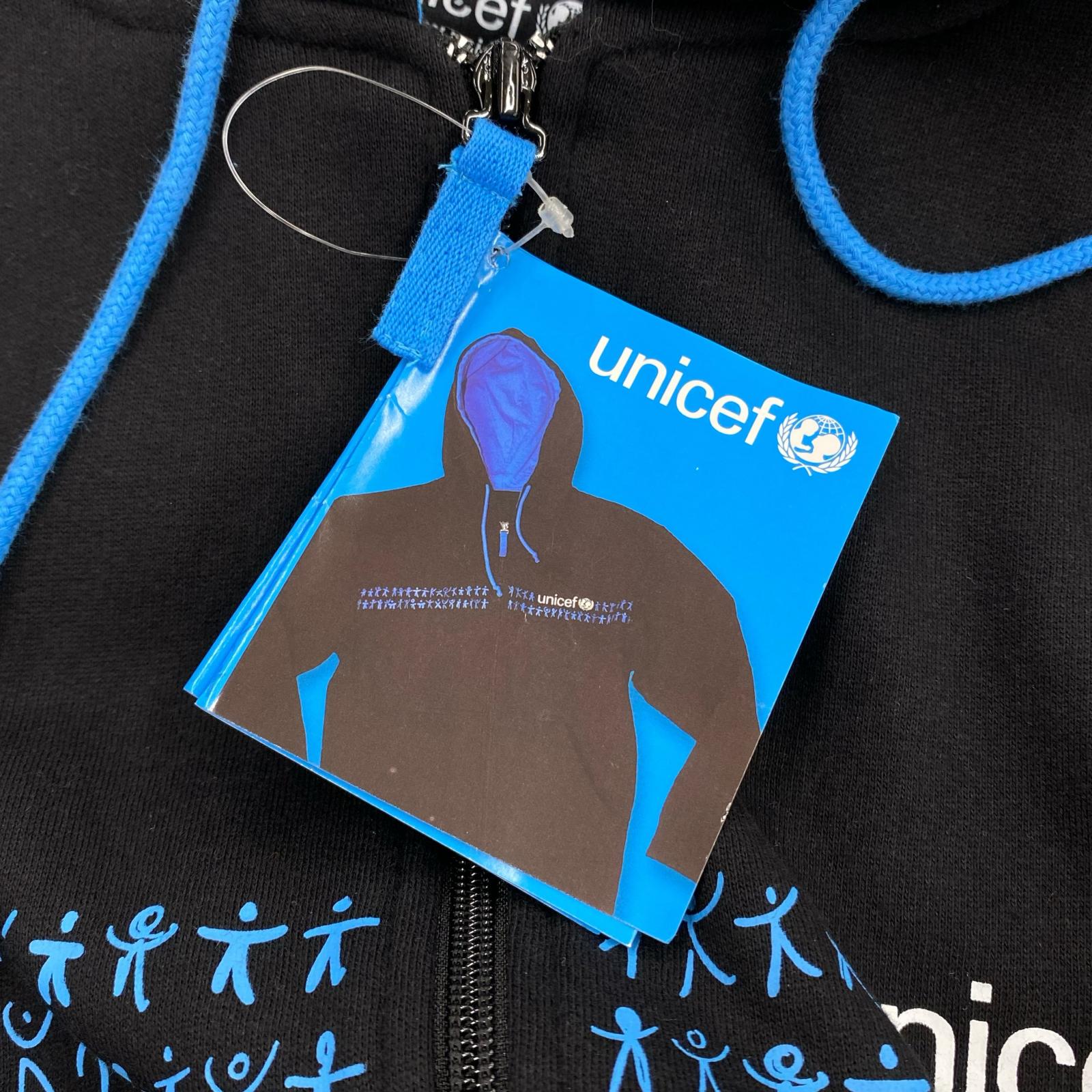 パーカー unicef/ロゴジップパーカー/サイズS S ブラック
