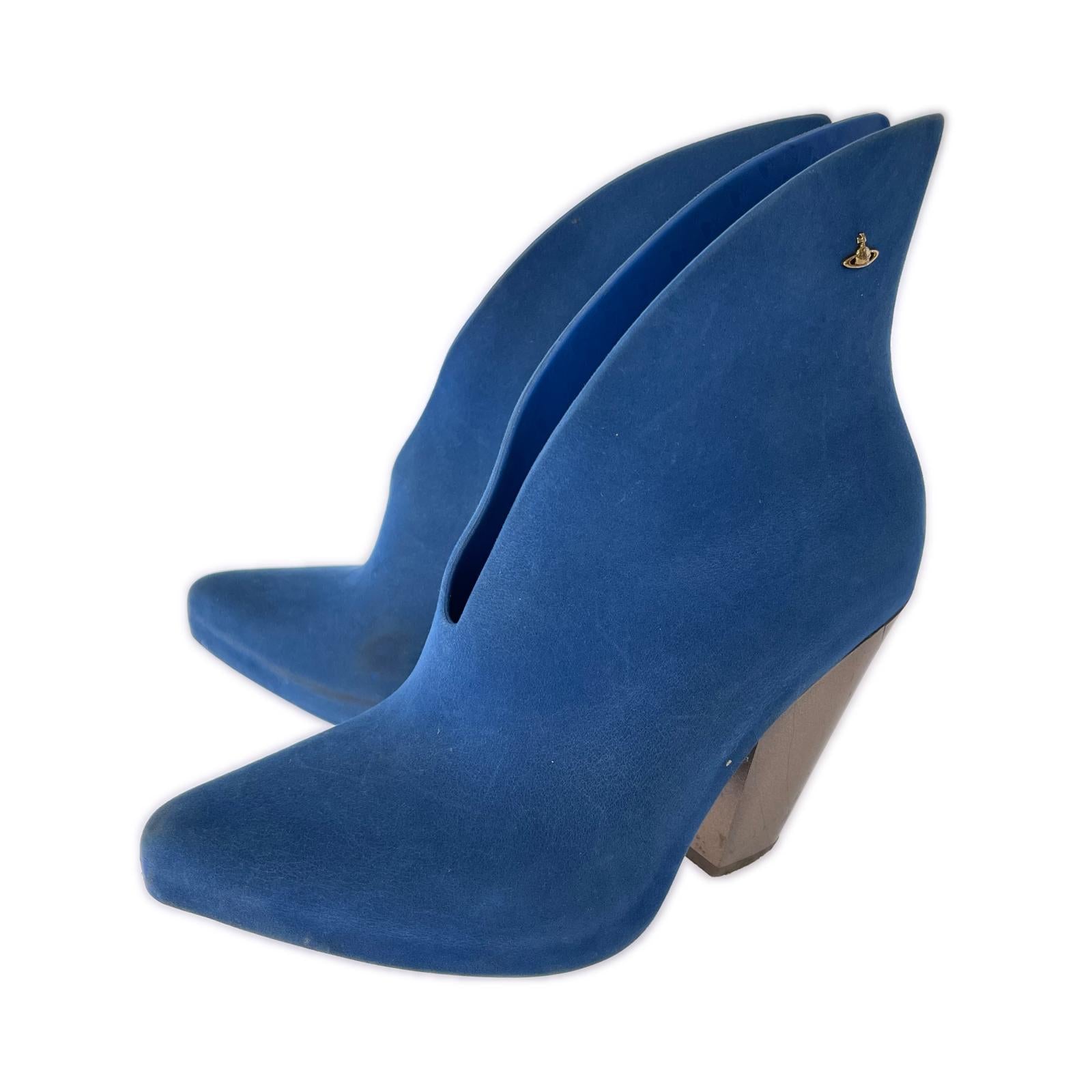 ブーツ ANGLOMANIA × Melissa ショートブーツ 24.5 ブルー