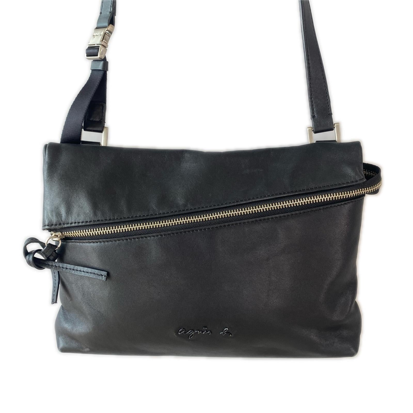 ショルダーバッグ agnes b. ショルダーバッグ レザーBK ブラック