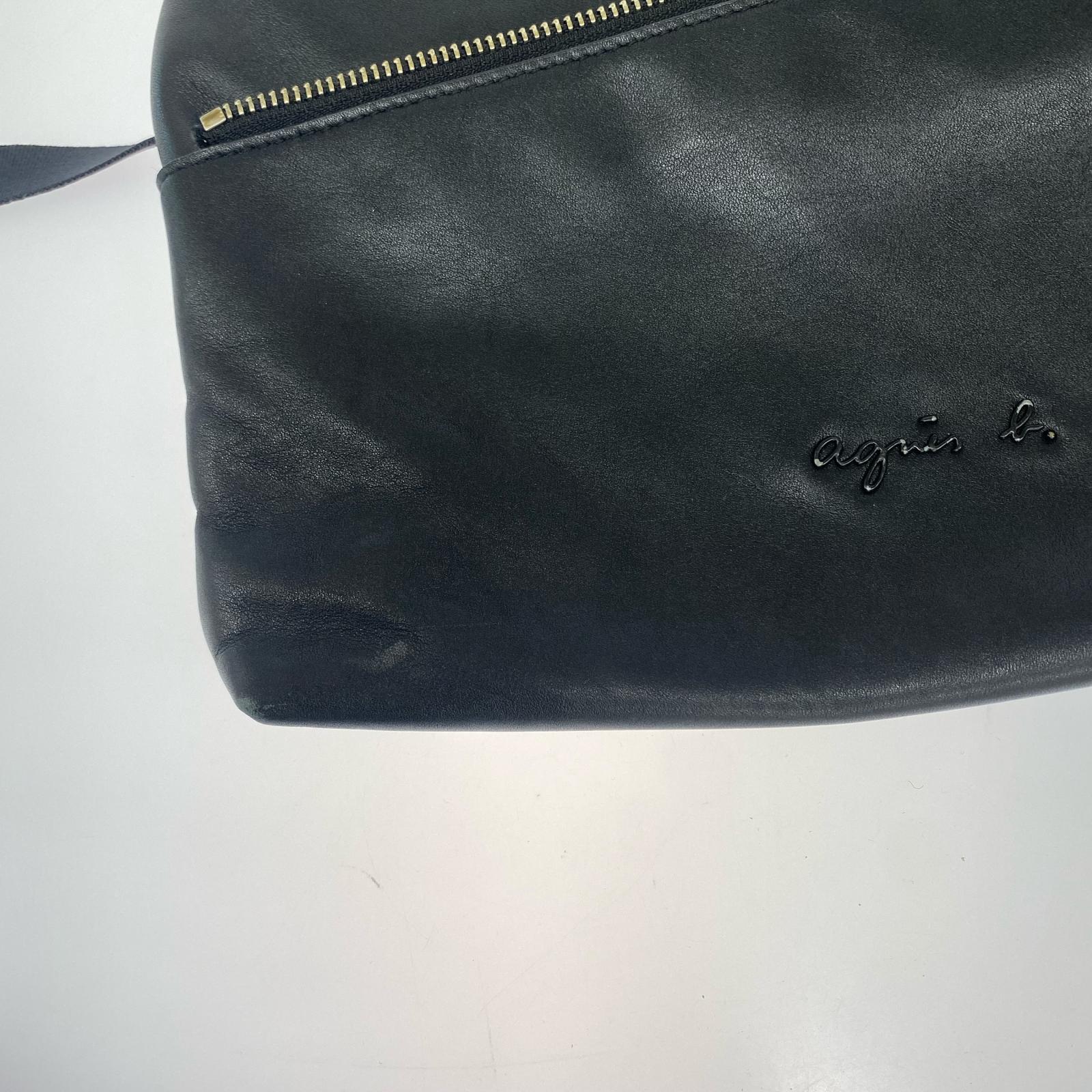 ショルダーバッグ agnes b. ショルダーバッグ レザーBK ブラック
