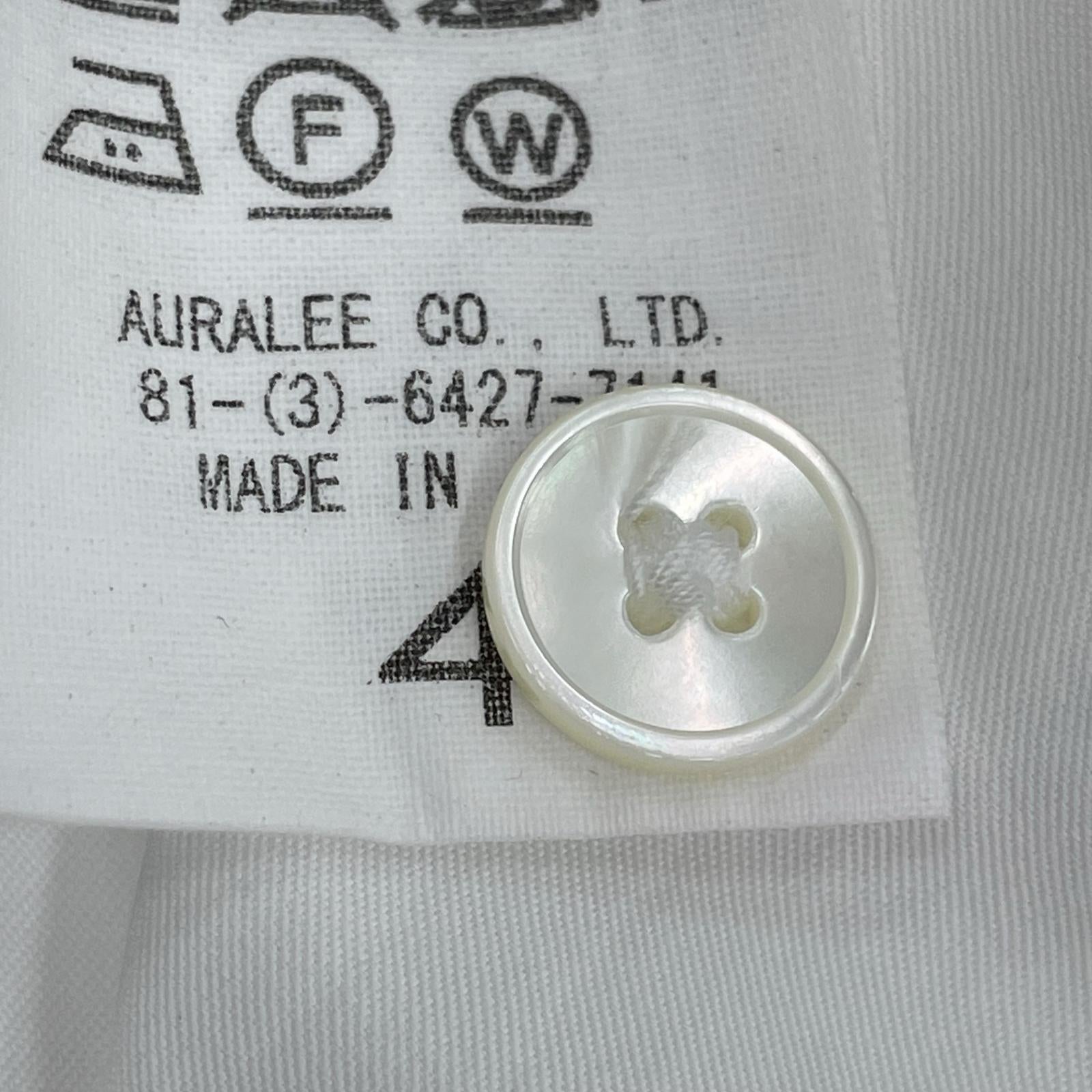 長袖シャツ AURALEE WASHED FINX TWILL BIG SHIRT 4 白 4 ホワイト