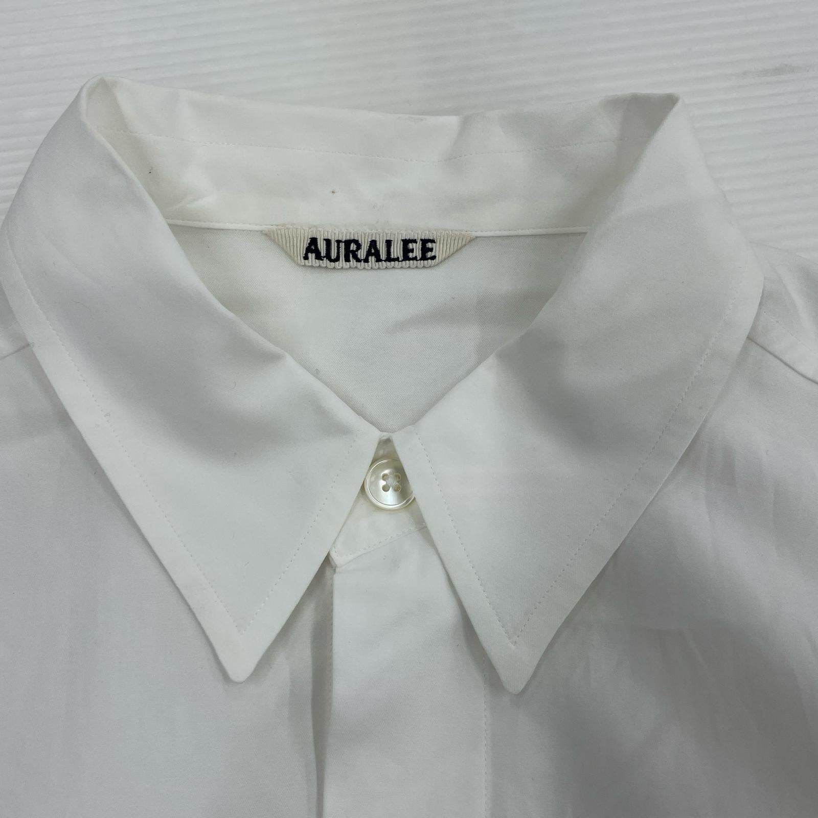 長袖シャツ AURALEE WASHED FINX TWILL BIG SHIRT 4 白 4 ホワイト