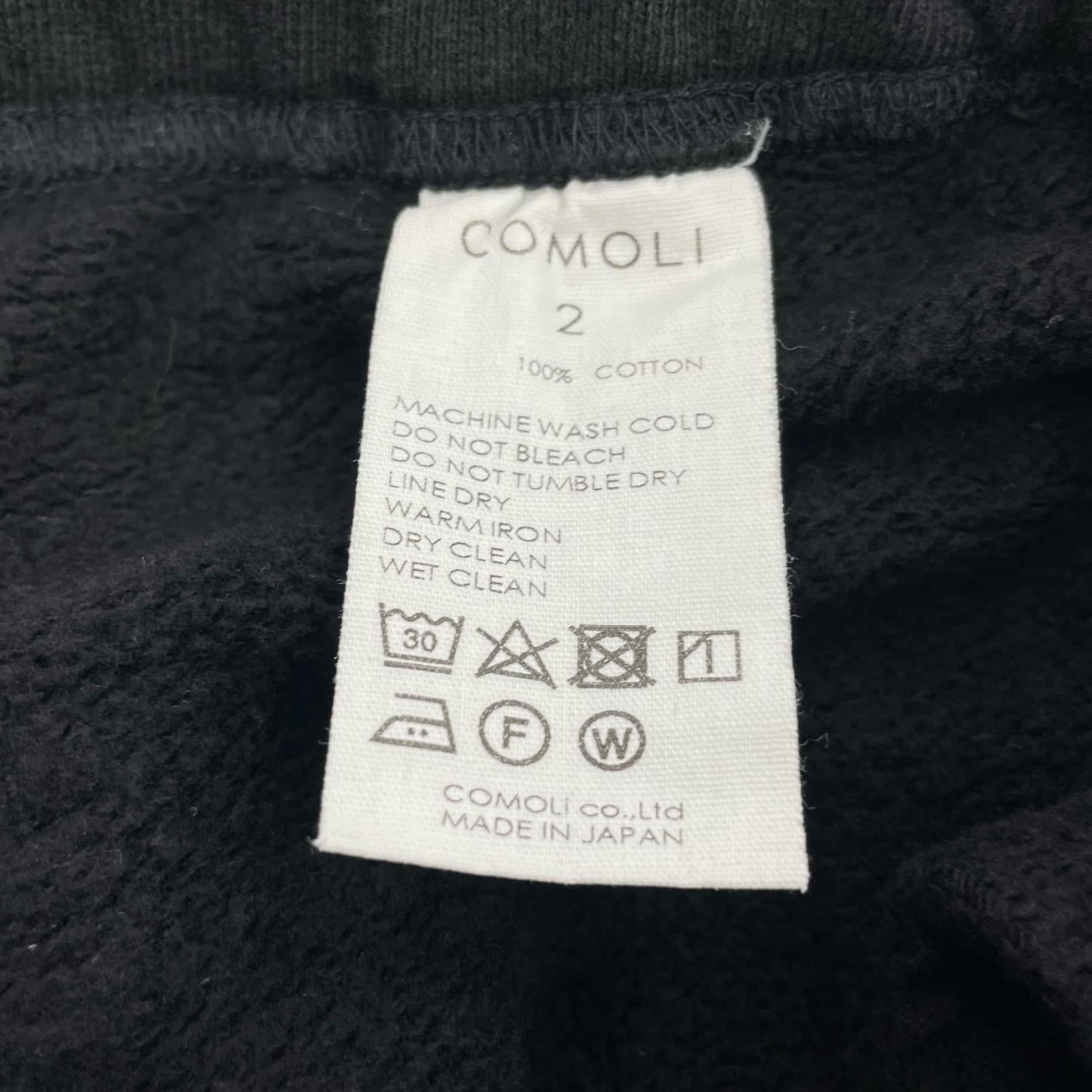 パンツ COMOLI 24SS コットン裏毛パンツ スウェットパンツ 2 黒 2 ブラック