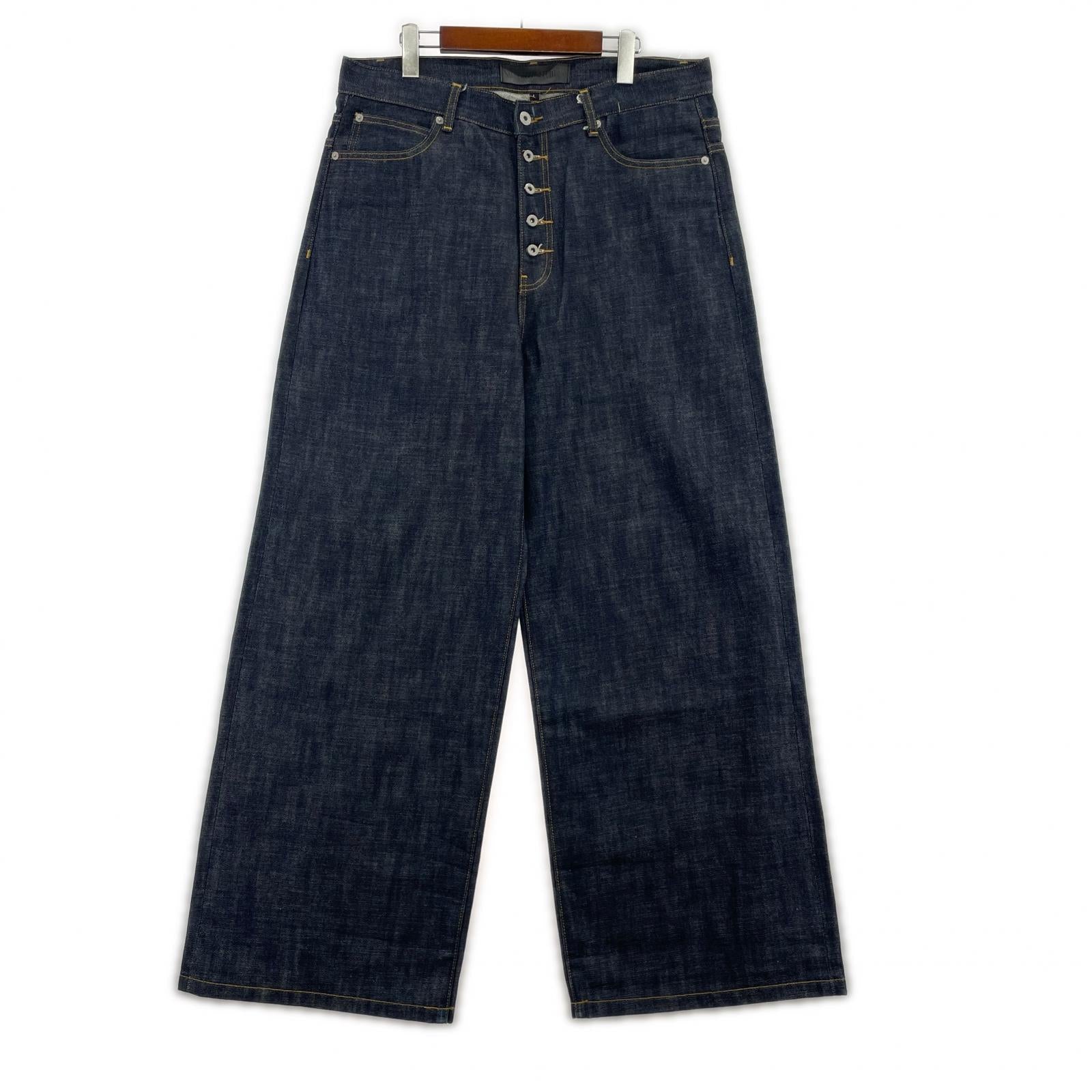 デニムパンツ NO/FAITH STUDIOS RAW DENIM JAPANESE ULTRA LOOSE FIT L L ネイビー