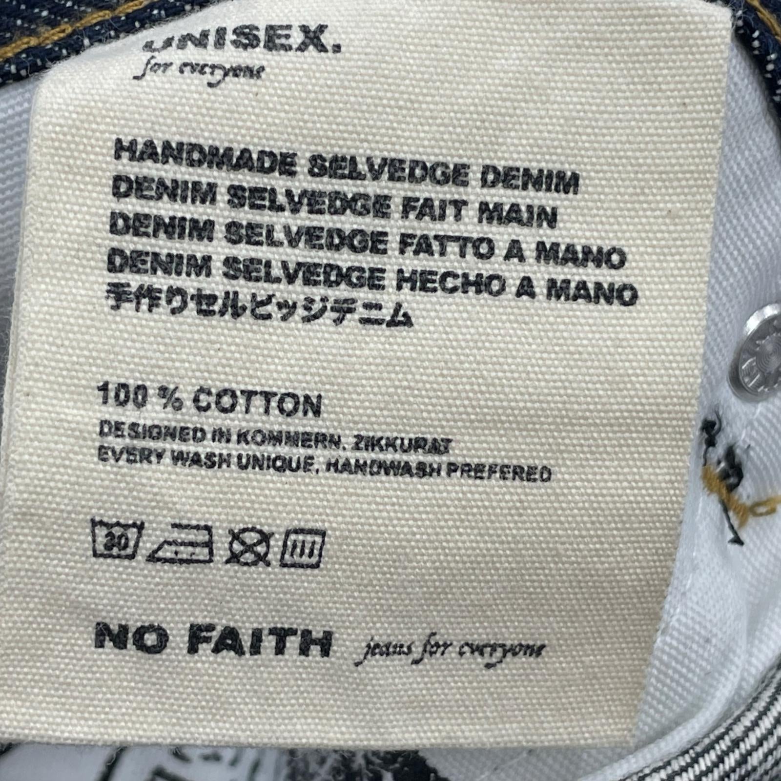 デニムパンツ NO/FAITH STUDIOS RAW DENIM JAPANESE ULTRA LOOSE FIT L L ネイビー