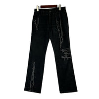 デニムパンツ BALCK PEACE NOW ｽﾀｯｽﾞ 加工ﾌﾞﾗｯｸﾃﾞﾆﾑ M M ブラック