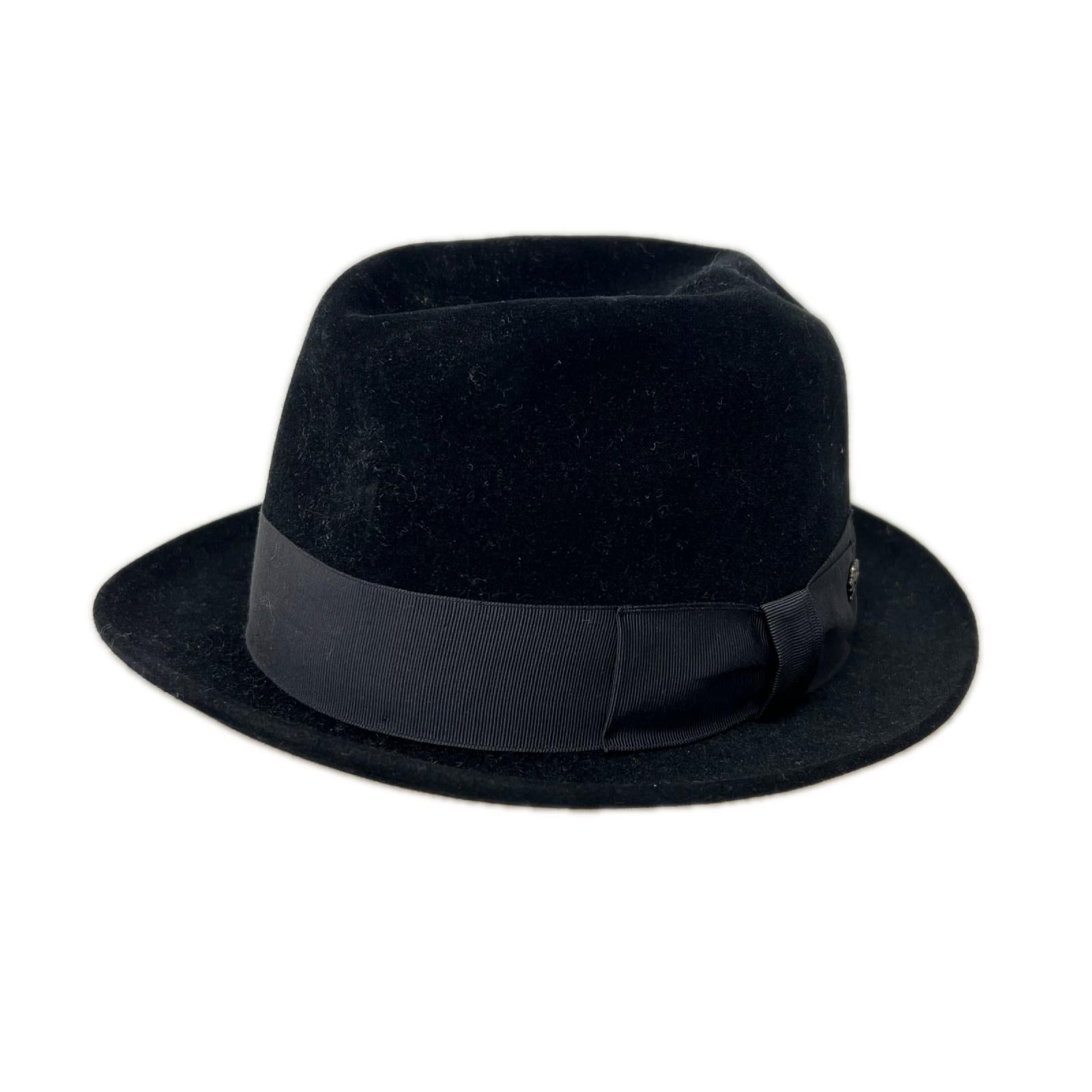 ハット FUJI HAT Kitton 中折ﾊｯﾄ 黒 56 ブラック