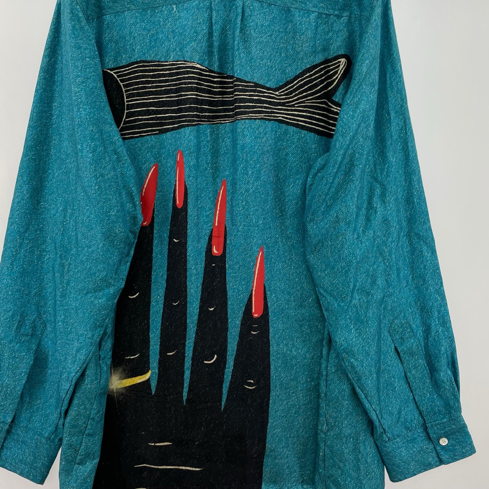長袖シャツ BOTTER BT CLASSIC SHIRT BLUE HAND シルクシャツ 48 ブルー 48 ブルー