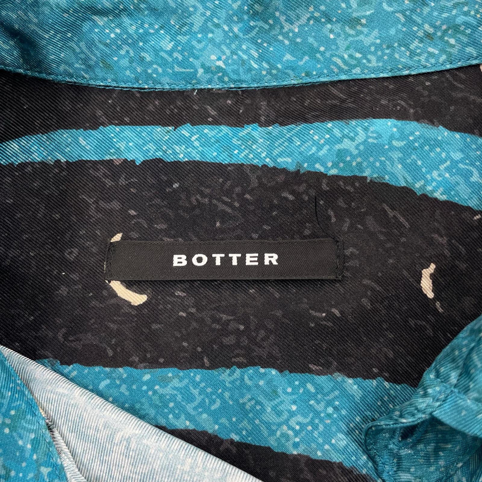 長袖シャツ BOTTER BT CLASSIC SHIRT BLUE HAND シルクシャツ 48 ブルー 48 ブルー
