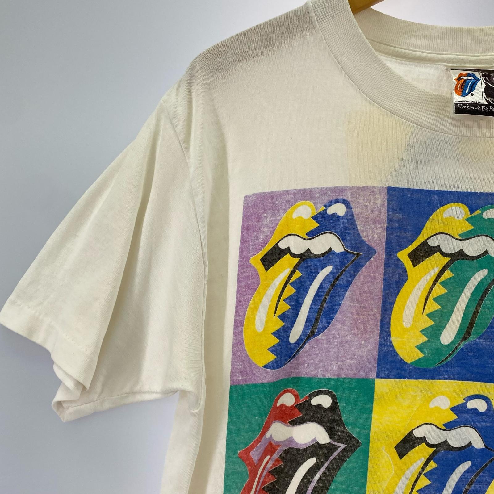 半袖Ｔシャツ Rolling Stones 80s-90s ツアーTee ベージュ