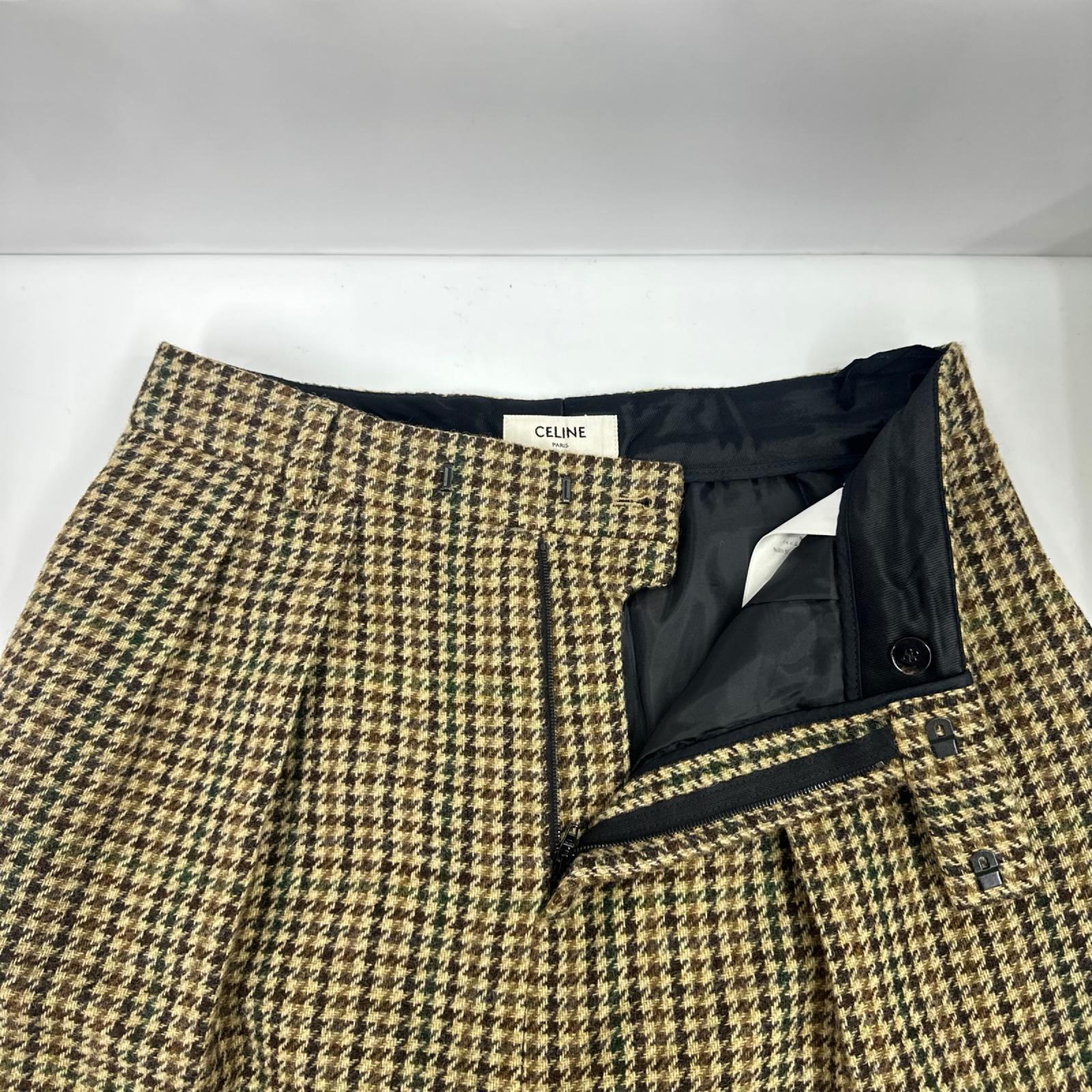 CELINE ガンクラブチェックツイードパンツ　42