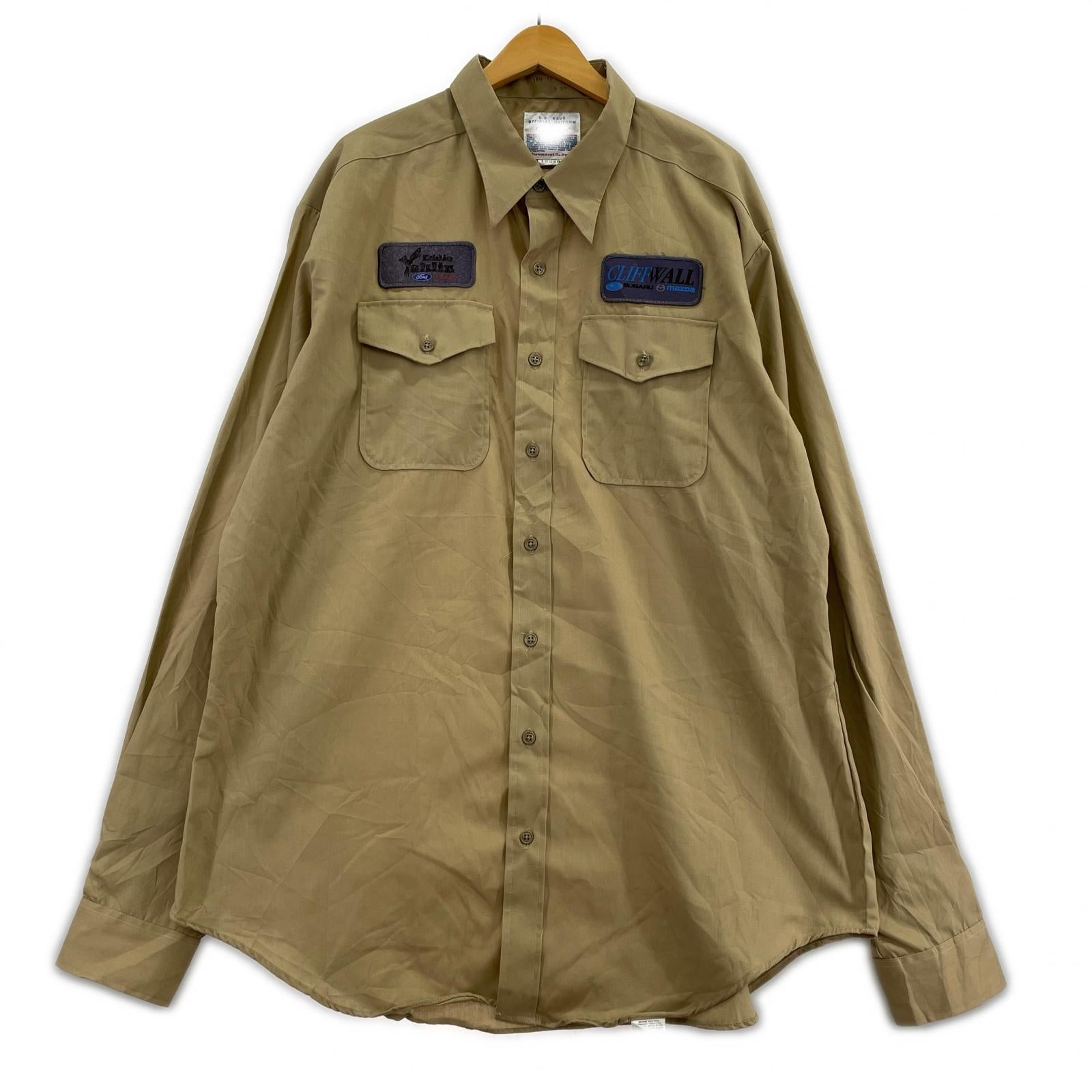長袖シャツ 90s U.S.NAVY OFFICIAL UNIFORM BEG 40 ベージュ