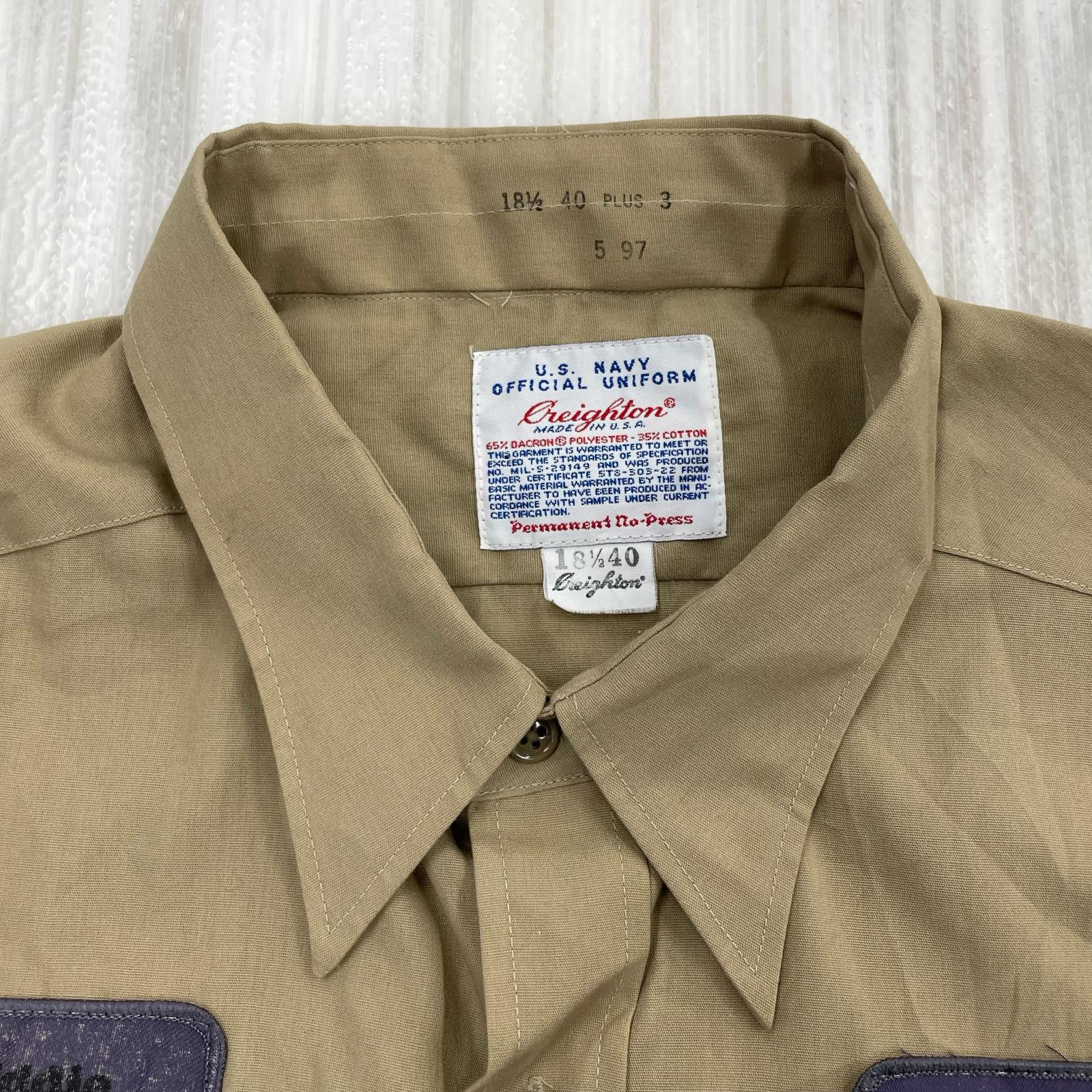 長袖シャツ 90s U.S.NAVY OFFICIAL UNIFORM BEG 40 ベージュ