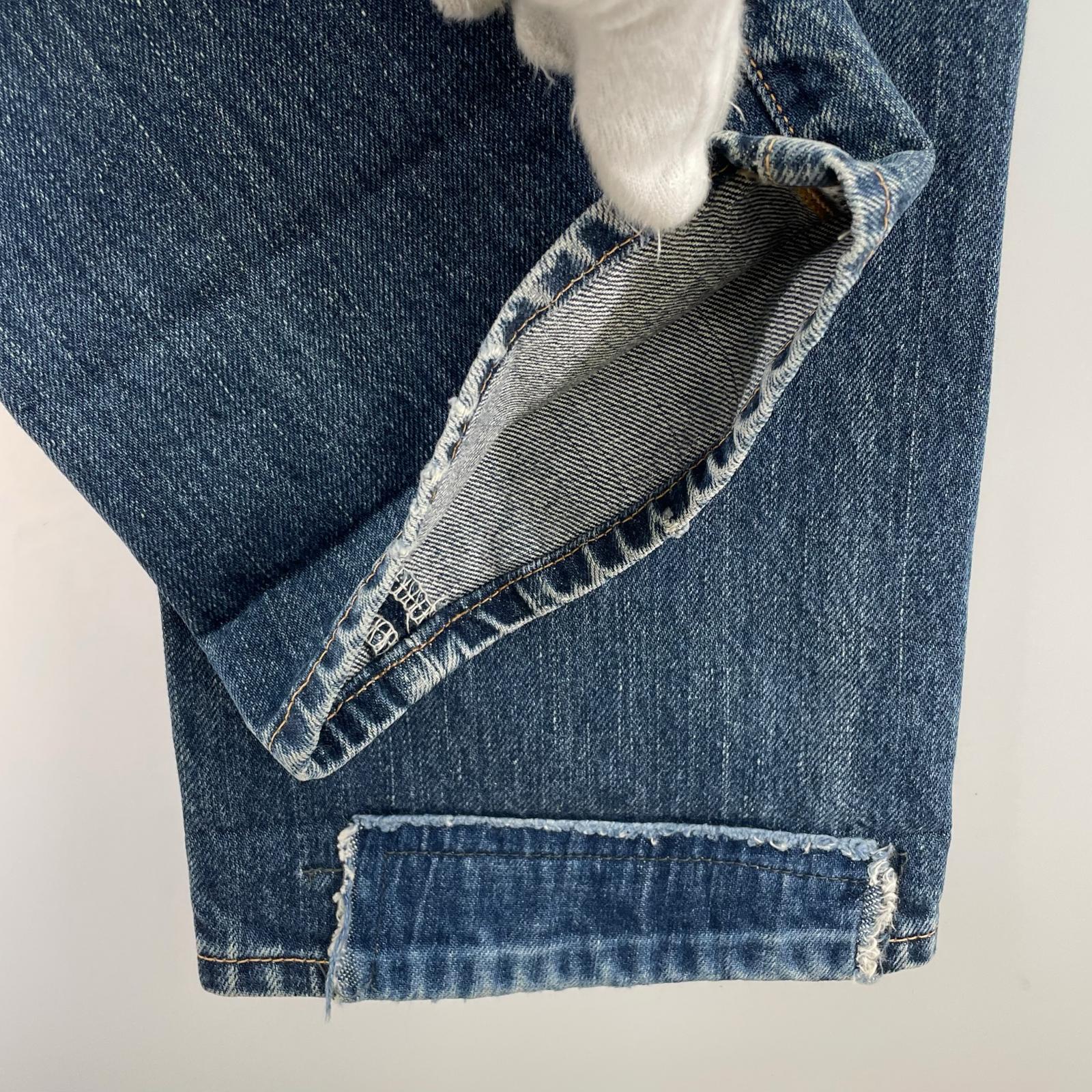 デニムパンツ パッチワーク W28 28 ブルー
