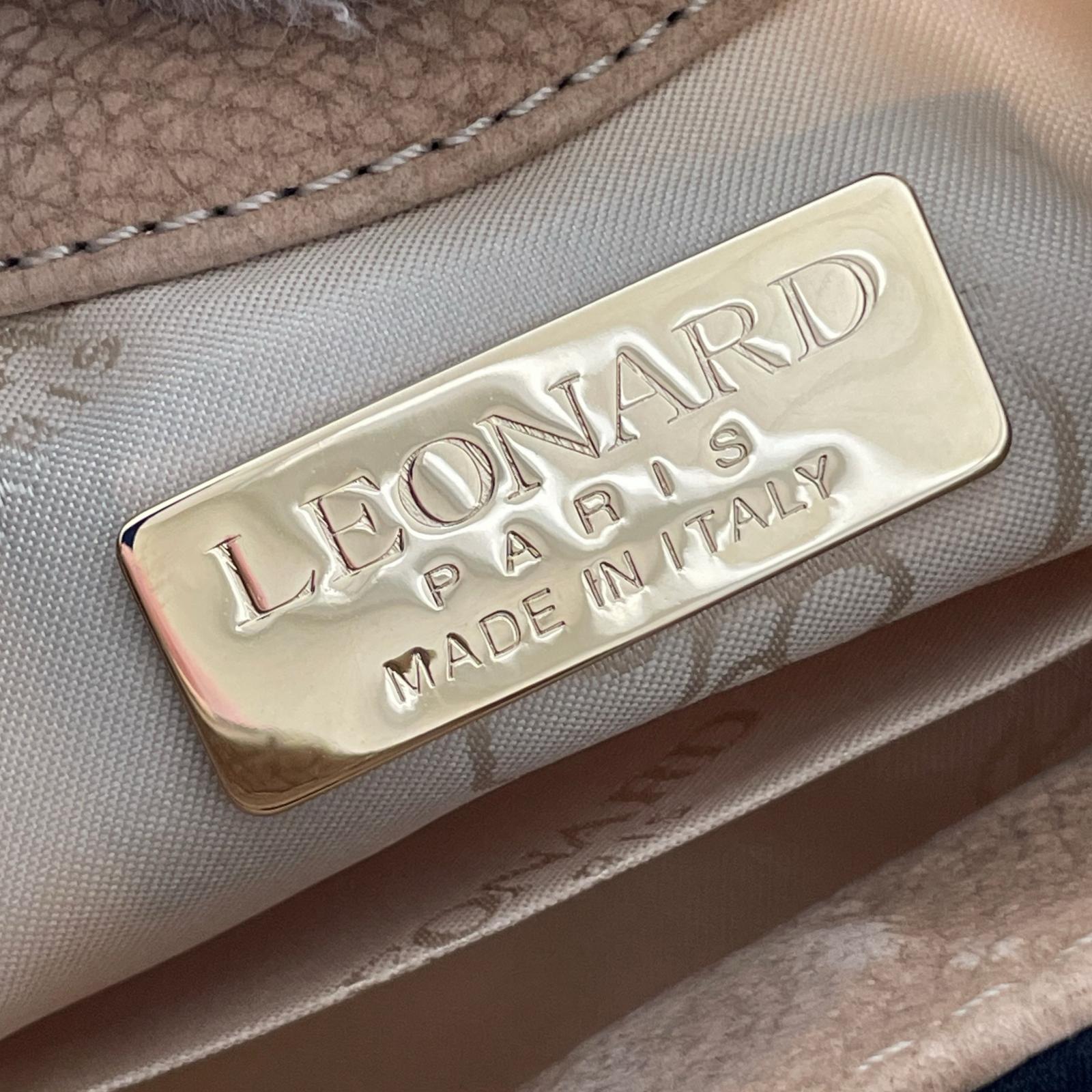 ハンドバッグ LEONARDO PARIS スウェード ハンドバッグ ベージュ