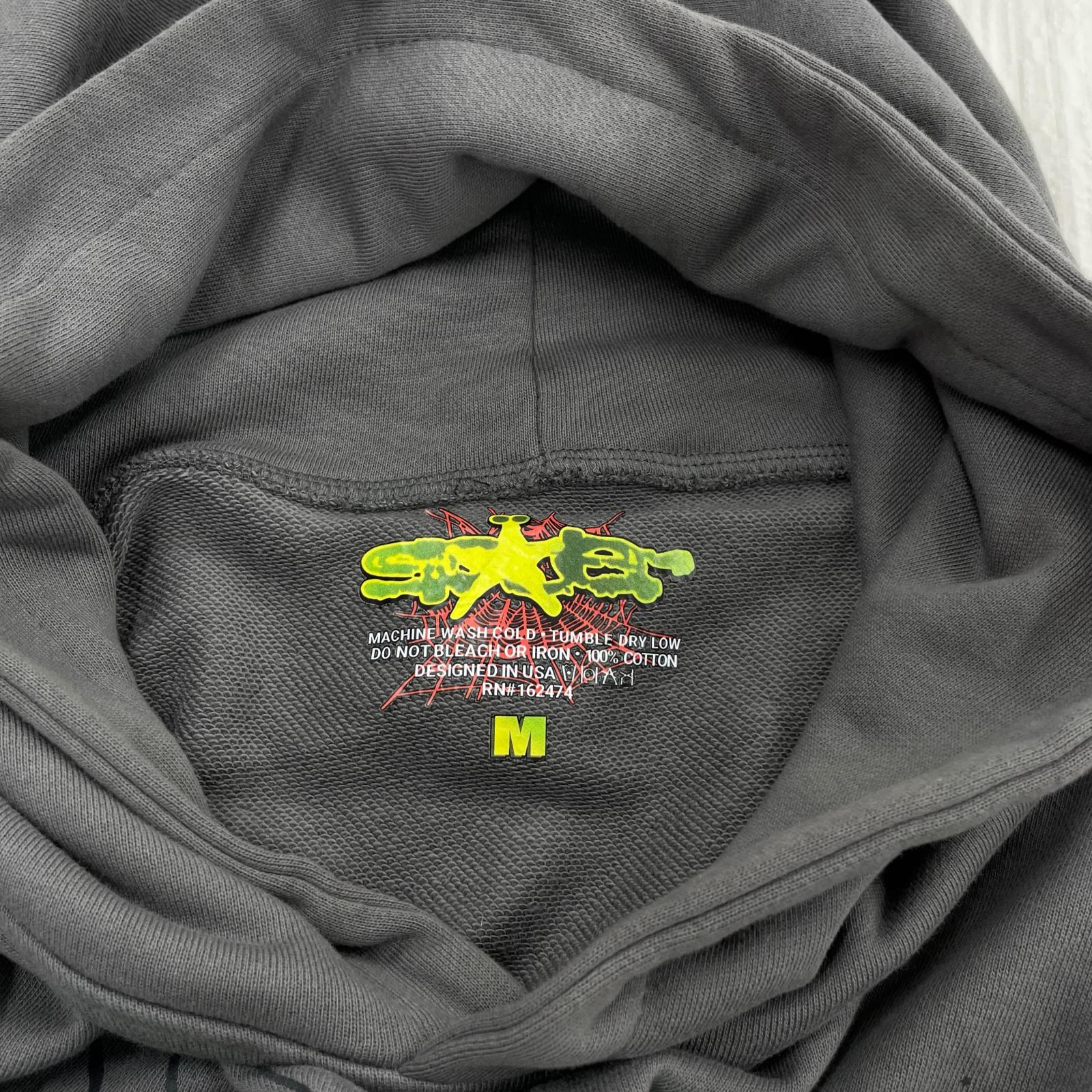 パーカー sp5der スパイダーフーディ　M M グレー