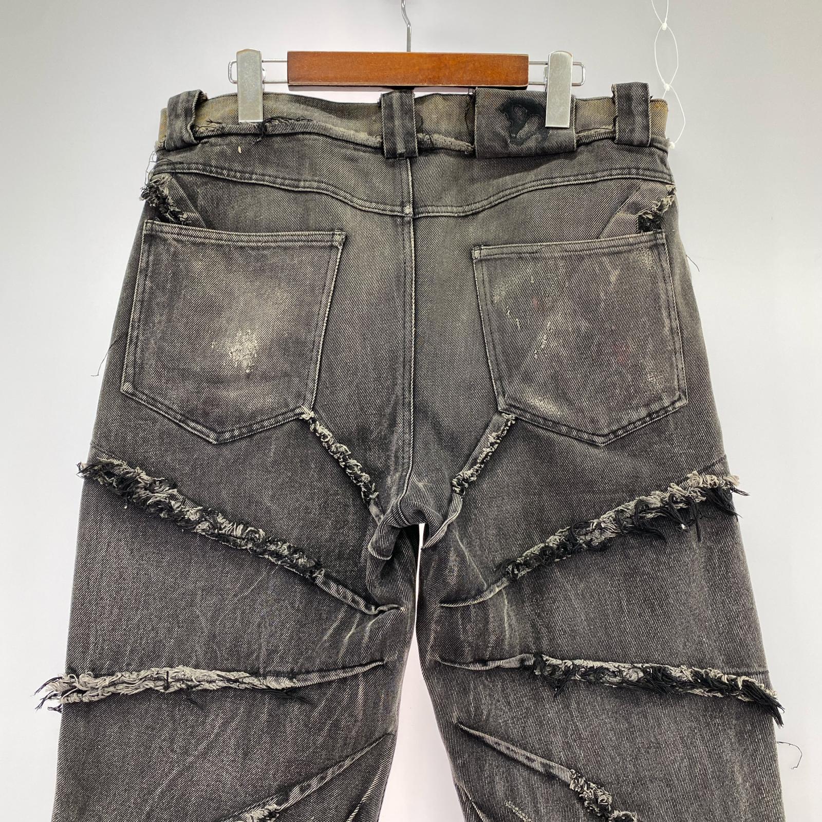 デニムパンツ Cyvist 再構築 フレア ブラック 32 ブラック