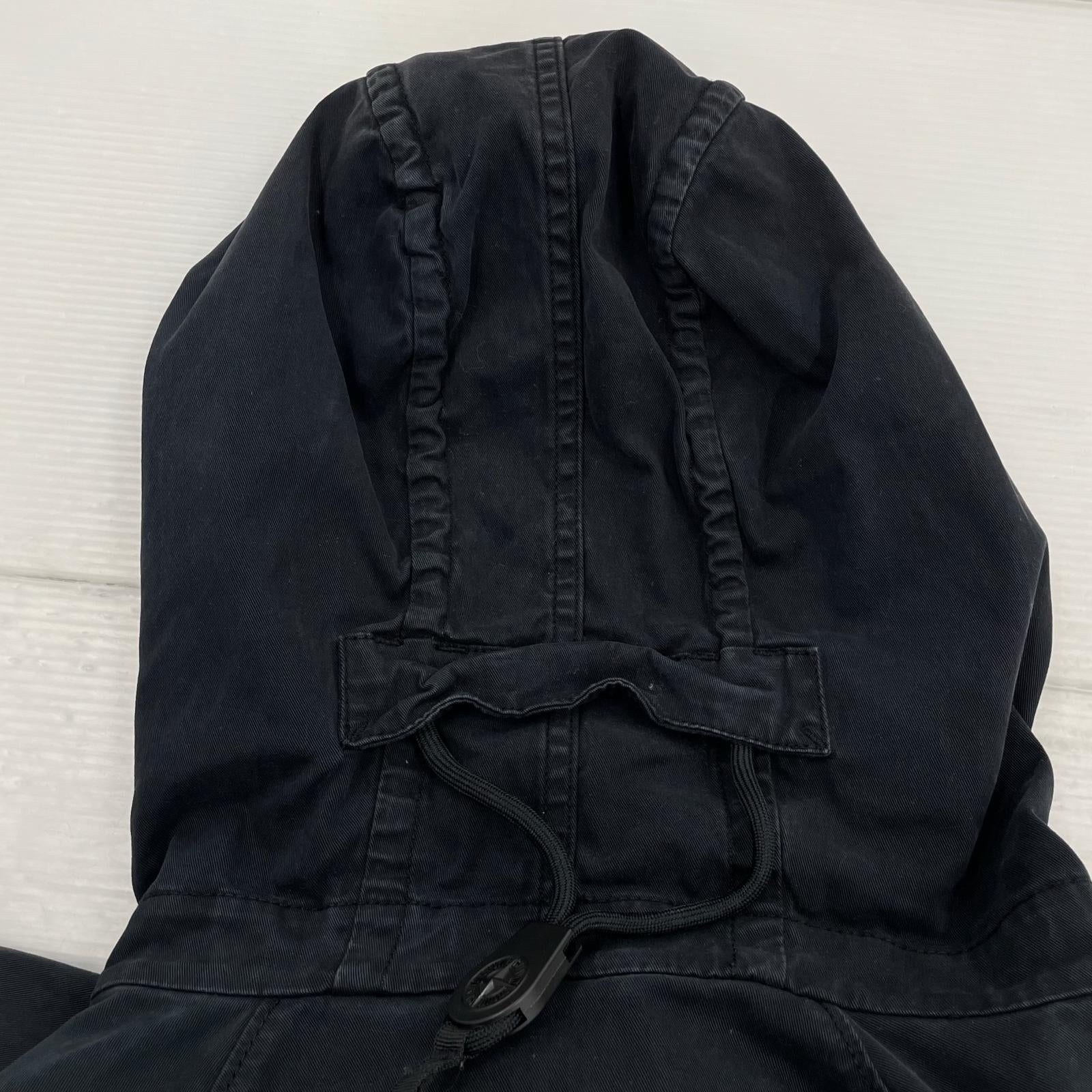 ジャケット STONE ISLAND QUARTER ZIP POPOVER HOODED SMOCK ハーフジップパーカー XL 黒 ブラック