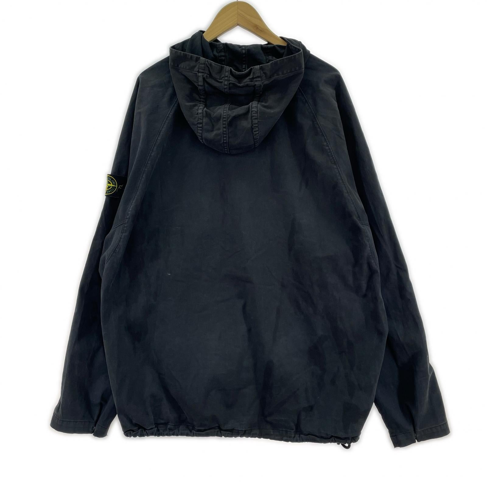 ジャケット STONE ISLAND QUARTER ZIP POPOVER HOODED SMOCK ハーフジップパーカー XL 黒 ブラック