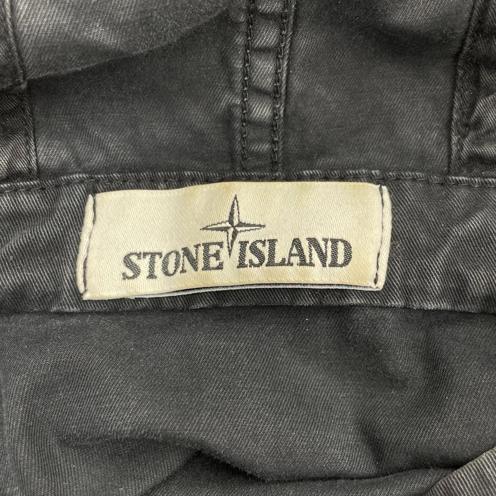 ジャケット STONE ISLAND QUARTER ZIP POPOVER HOODED SMOCK ハーフジップパーカー XL 黒 ブラック