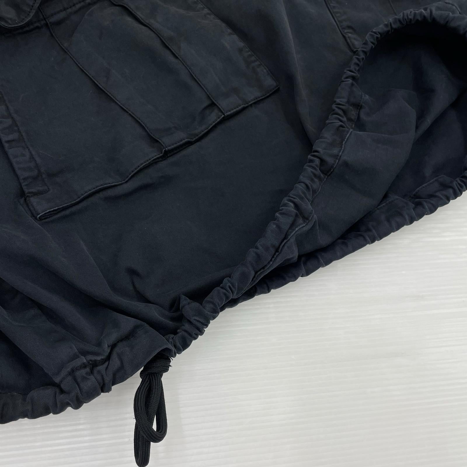 ジャケット STONE ISLAND QUARTER ZIP POPOVER HOODED SMOCK ハーフジップパーカー XL 黒 ブラック