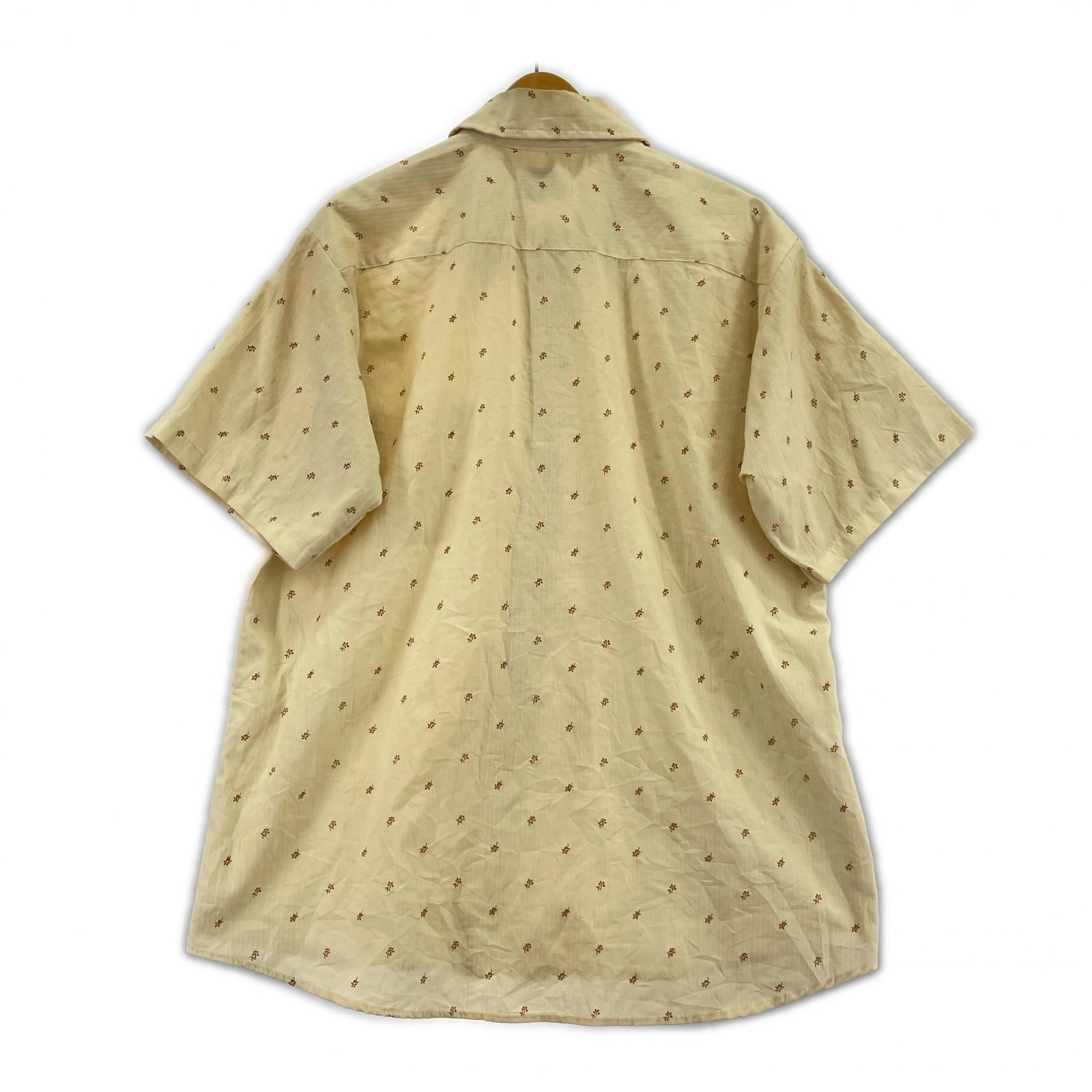 半袖シャツ DONLIN 70s　花柄シャツ ベージュ