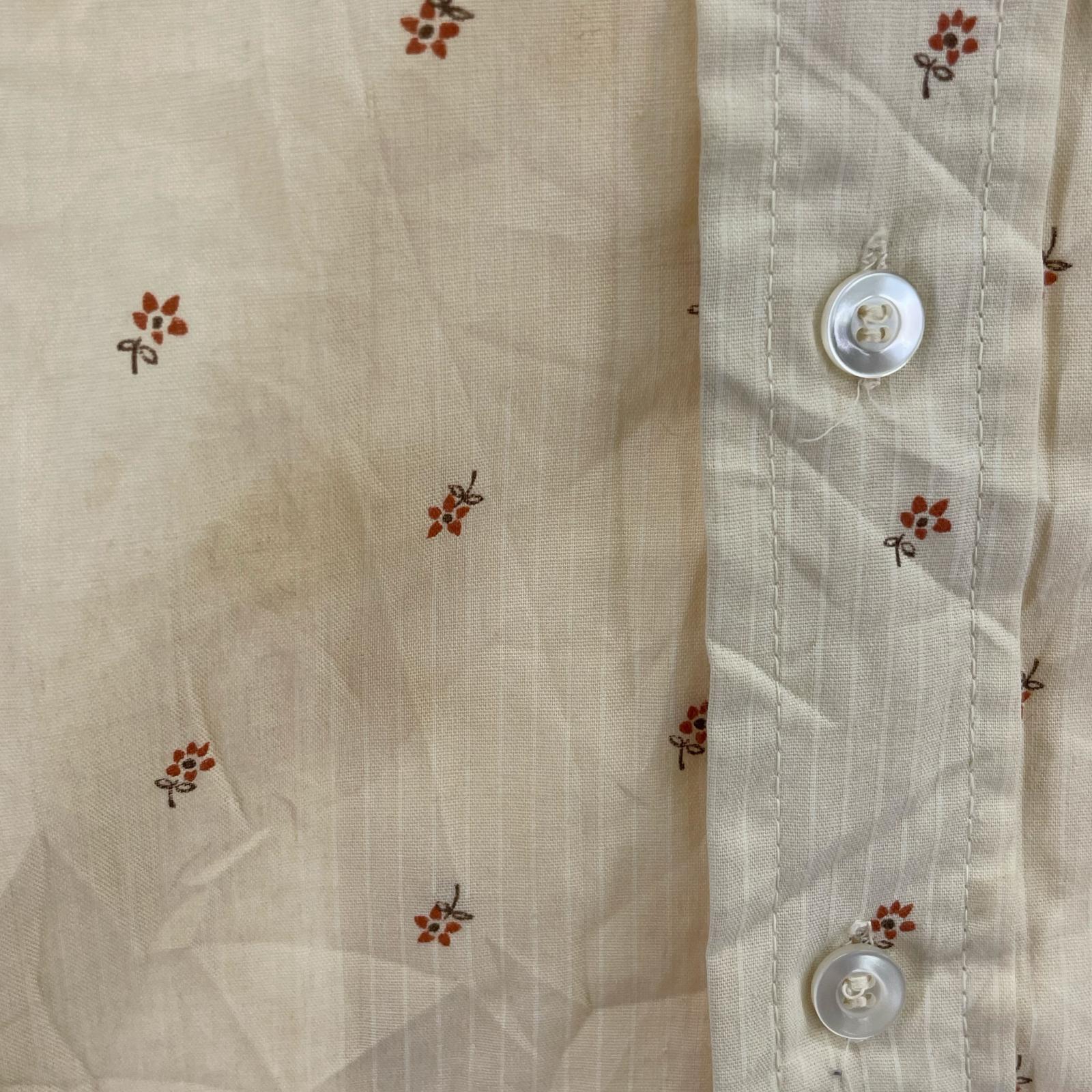 半袖シャツ DONLIN 70s　花柄シャツ ベージュ
