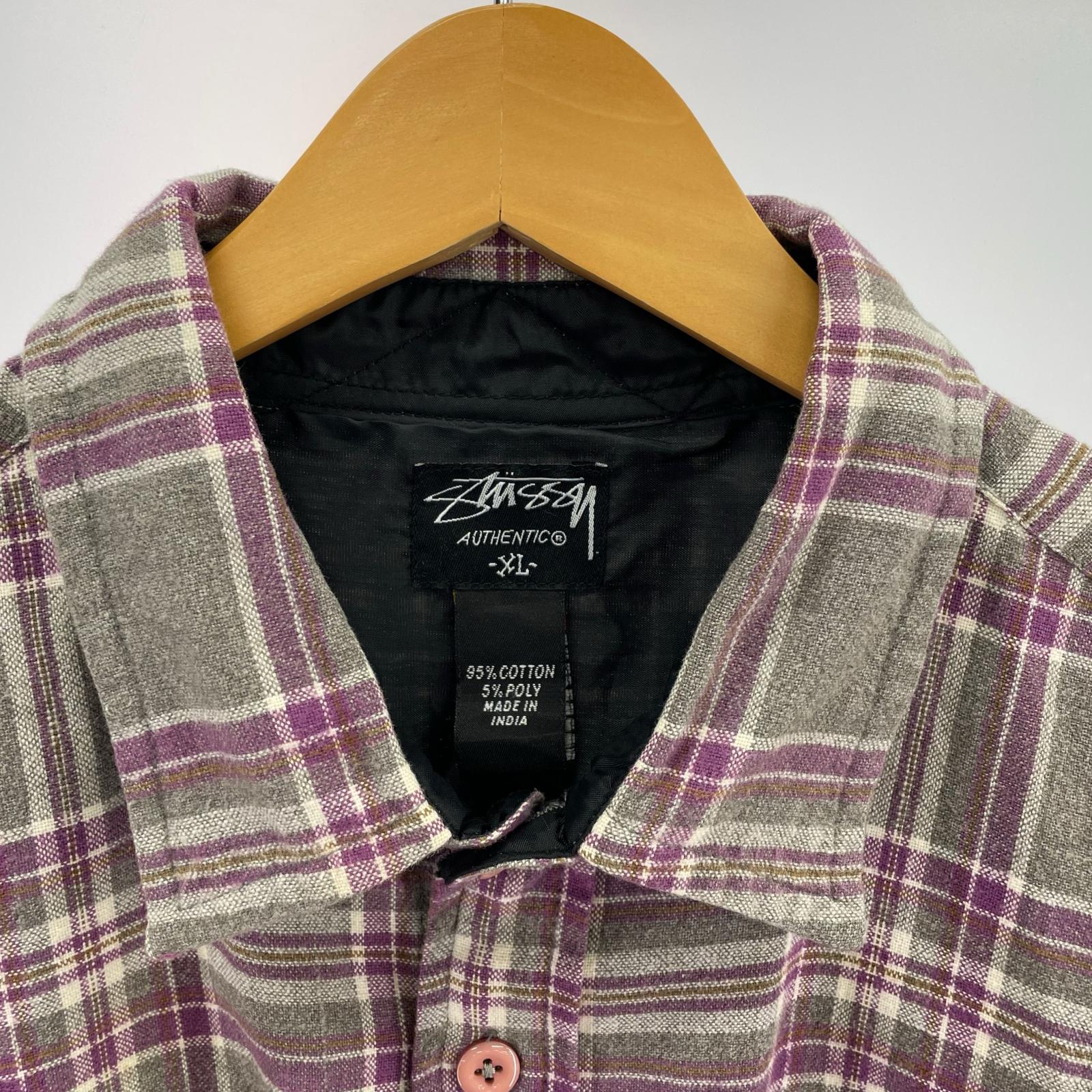 長袖シャツ 90s OLD STUSSY ヘビーネルシャツ　XL