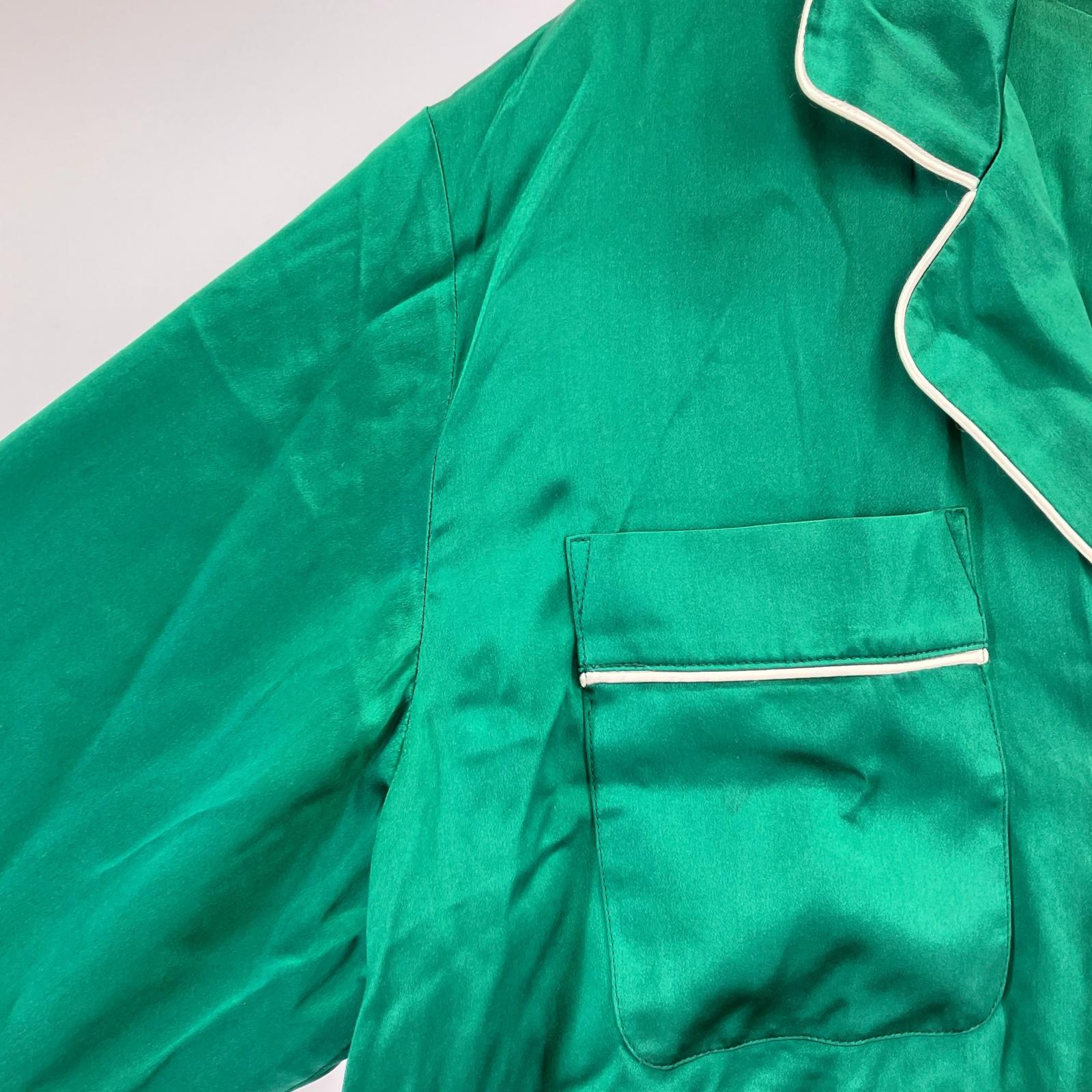長袖シャツ SILK PYAJAMA TOP 緑 (L) L グリーン