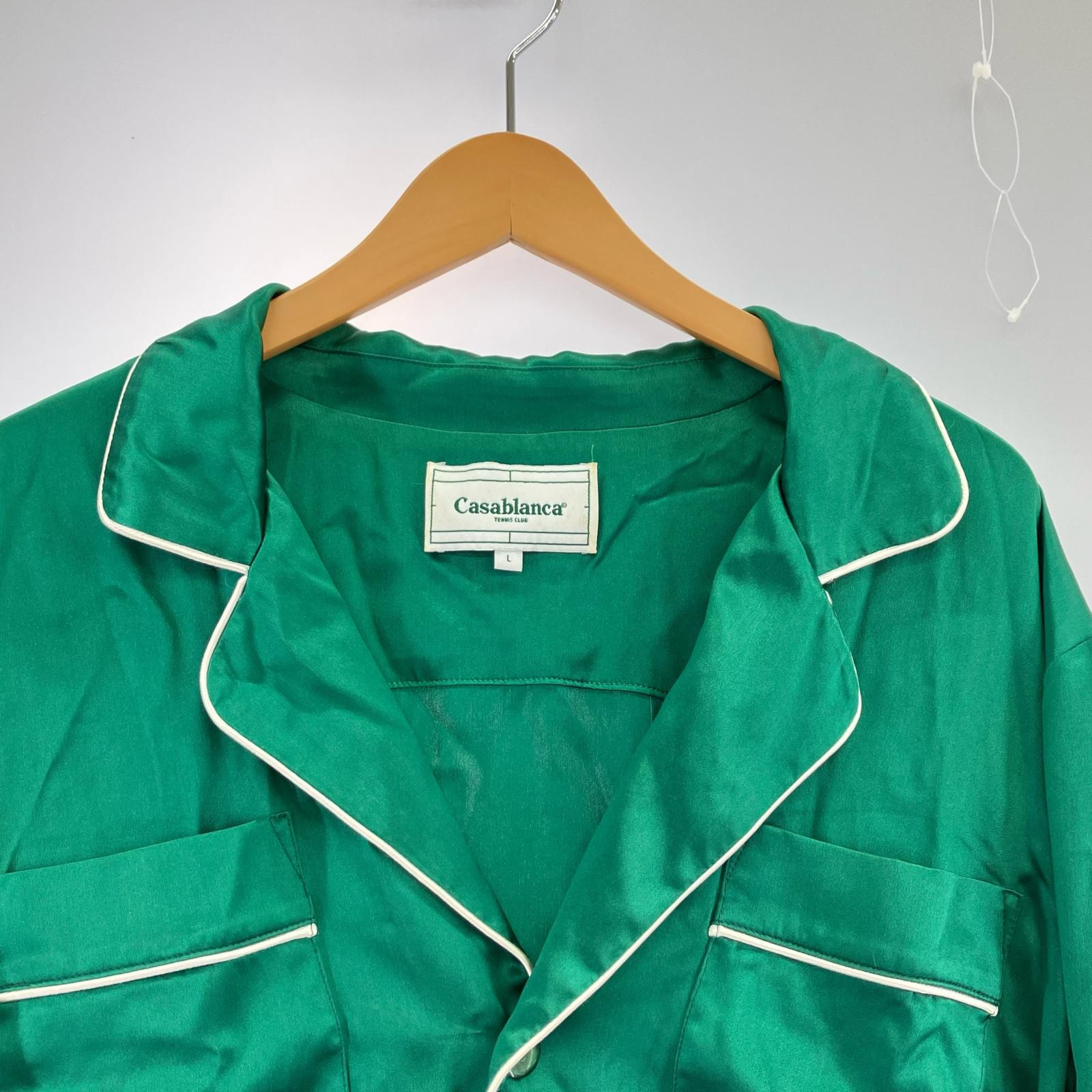 長袖シャツ SILK PYAJAMA TOP 緑 (L) L グリーン