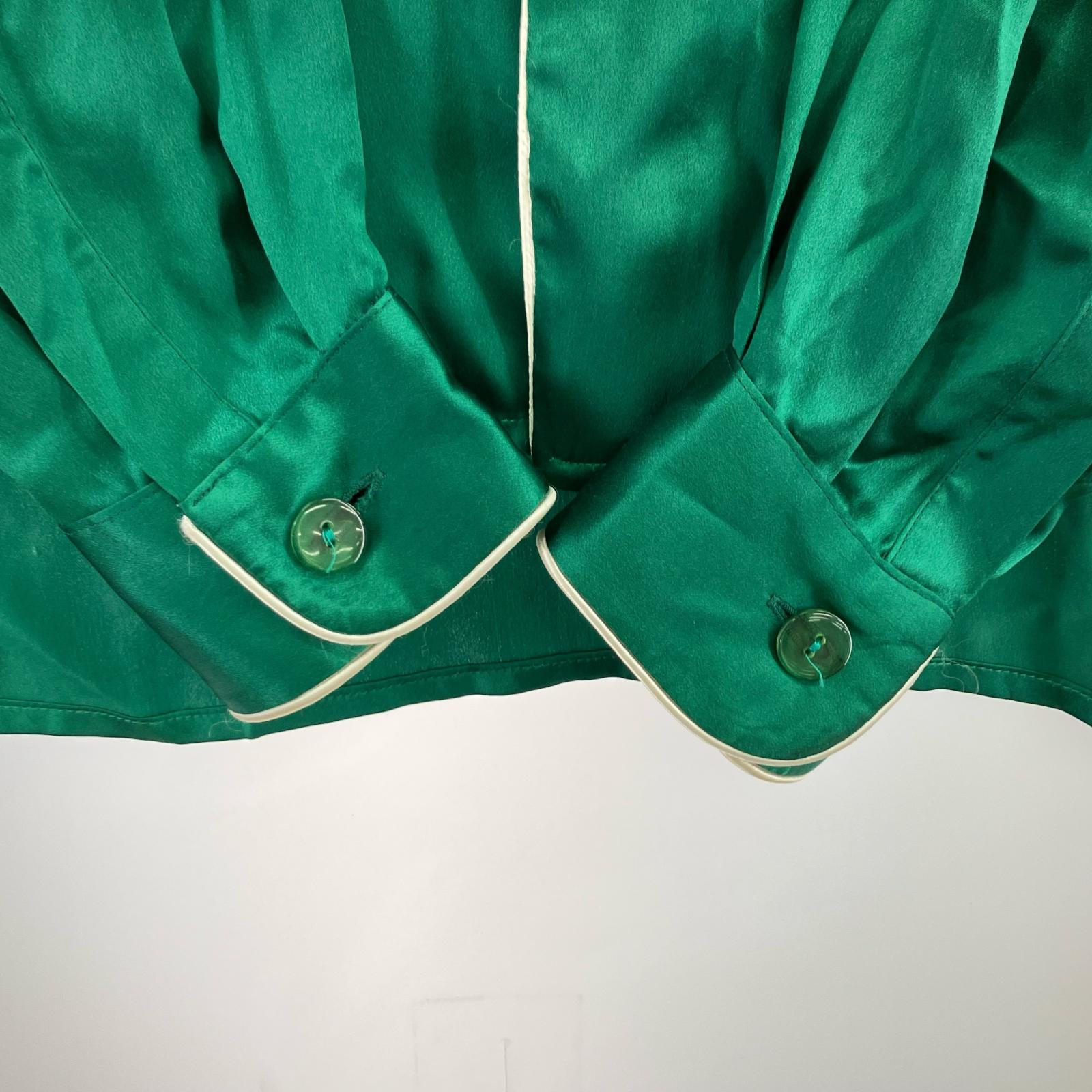長袖シャツ SILK PYAJAMA TOP 緑 (L) L グリーン