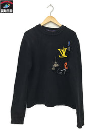 23SS LV Music Line Embroidered 黒 (S) RM231 Q81 HON88W
