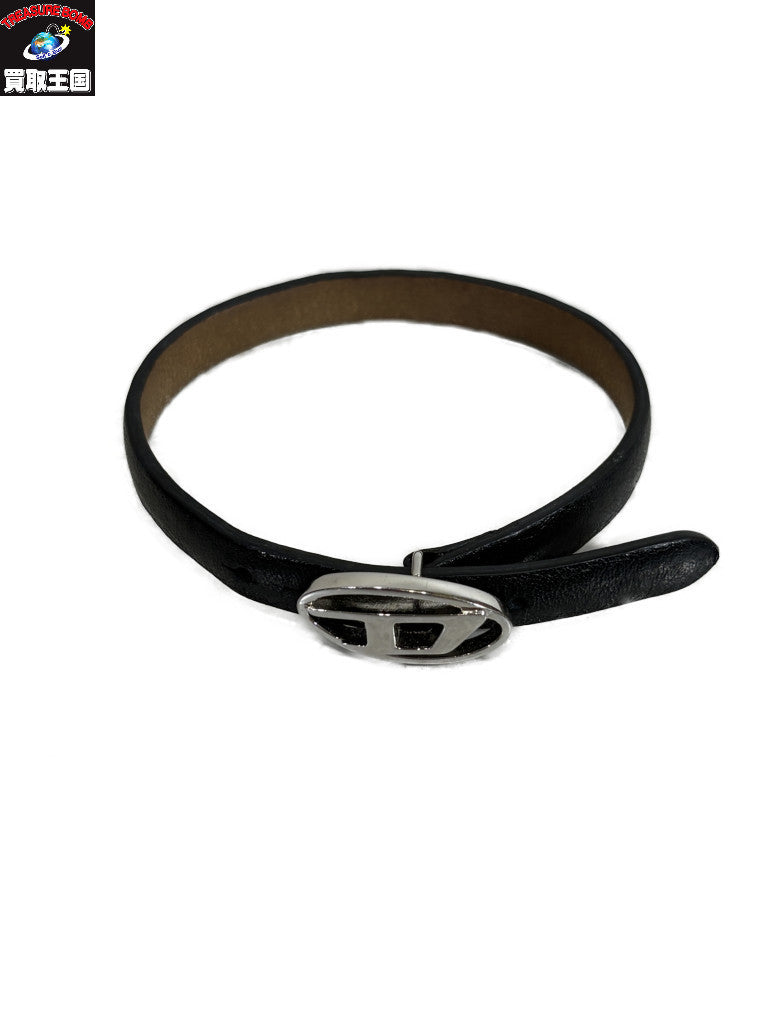 ブレスレット Black Leather Stackable Bracelet
