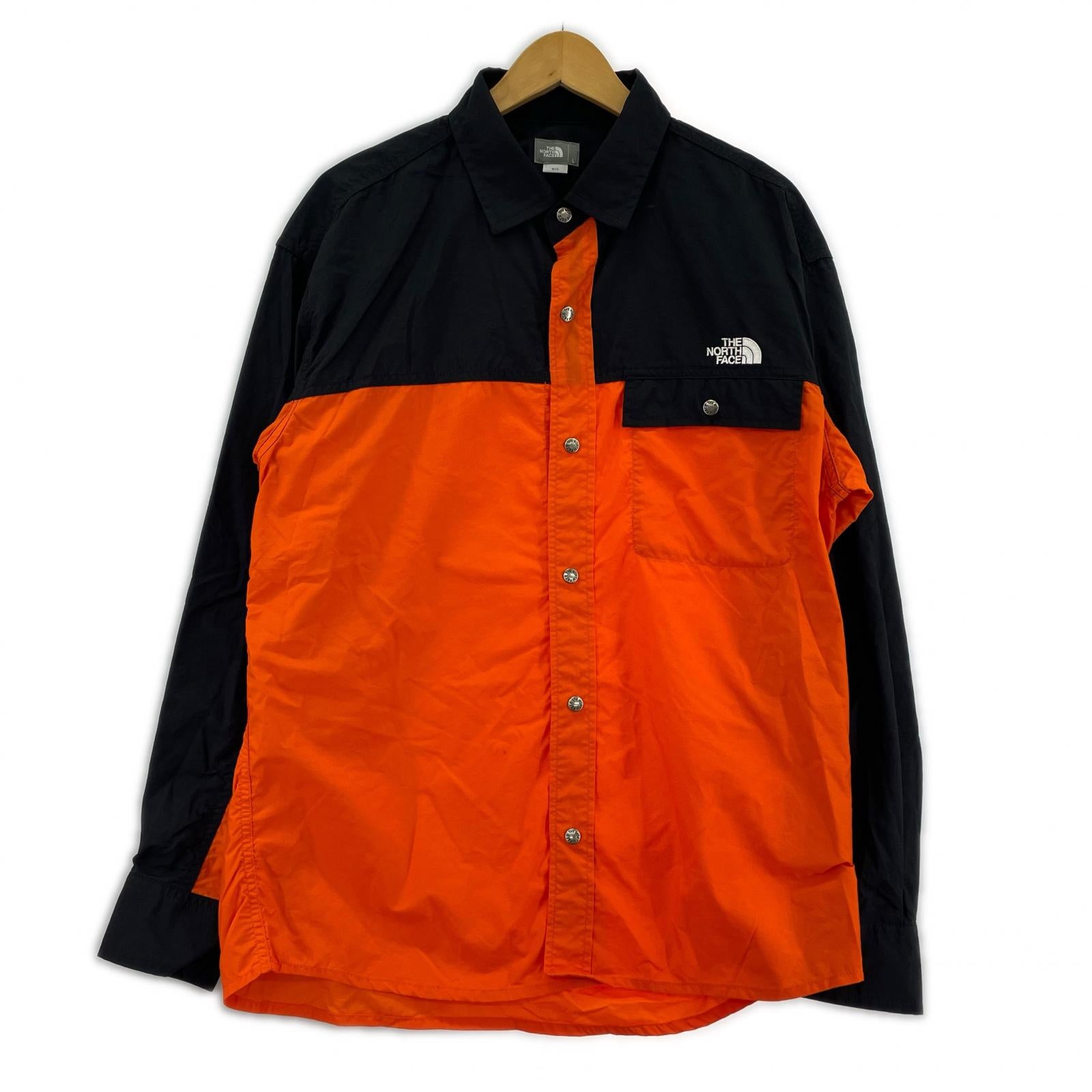 長袖シャツ Nuptse Shirt/L/オレンジ ブラック/NR11961 L