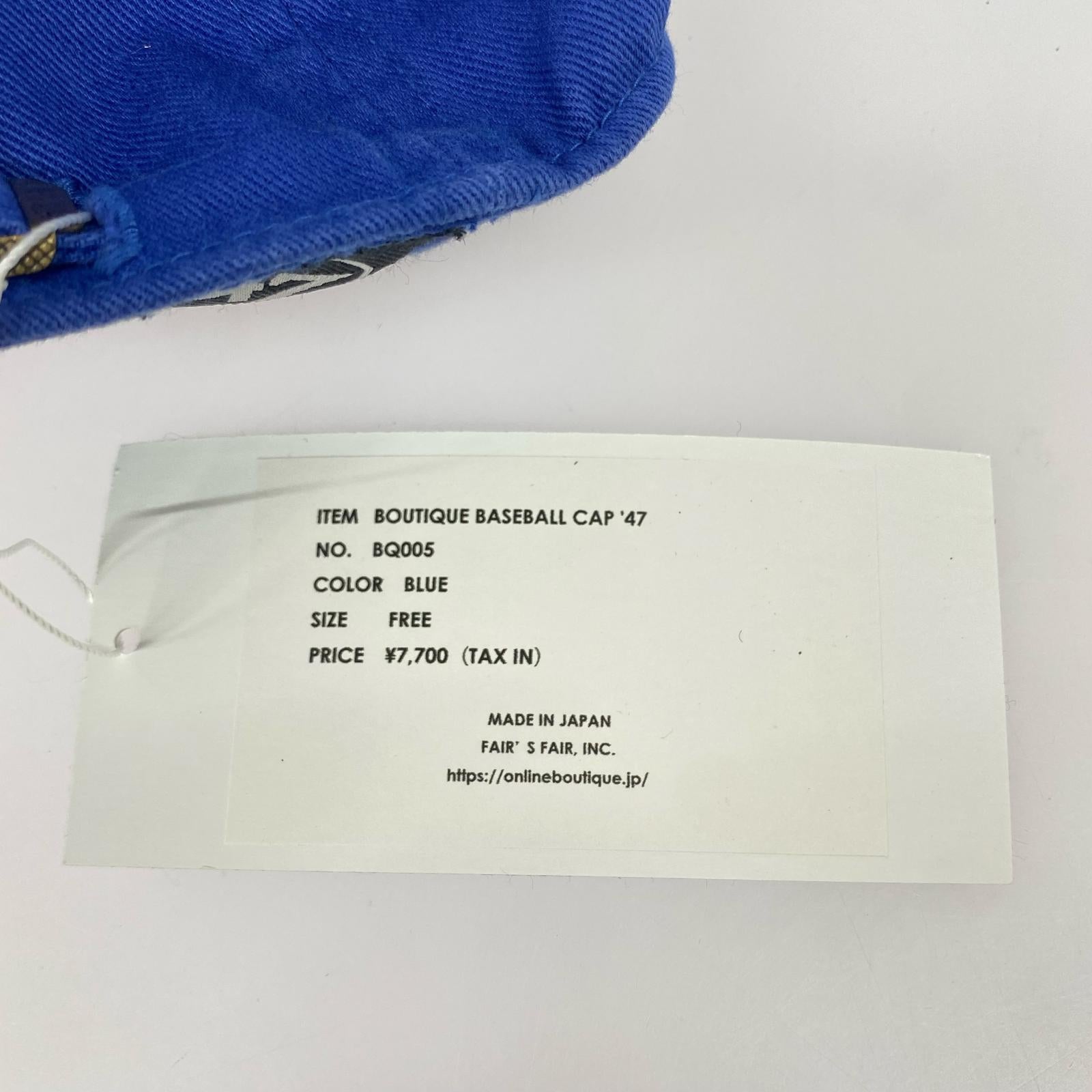 キャップ BOUTIQUE CAP '47/金子恵治 ブルー