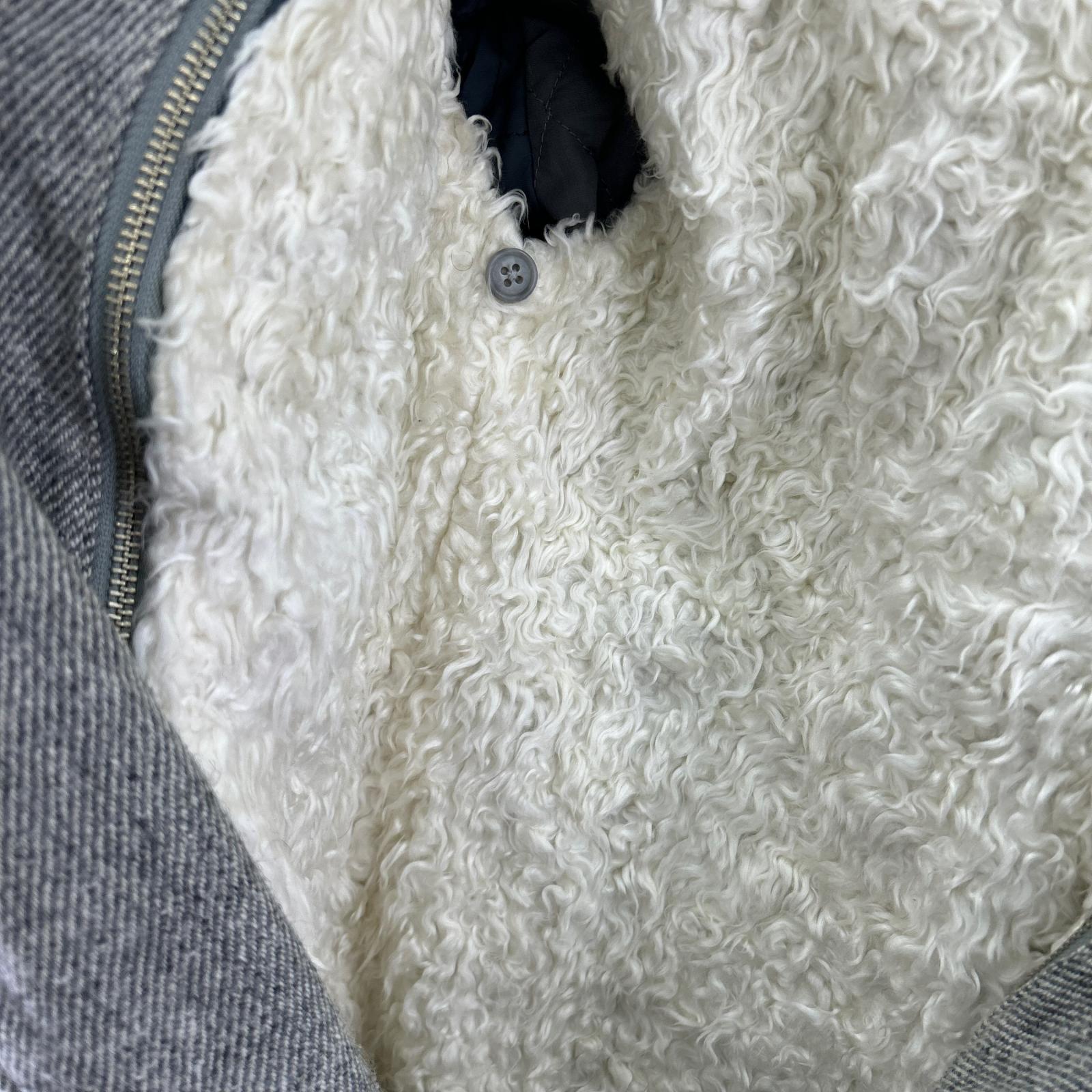 ジャケット ライナー付きファーコート グレー M グレー