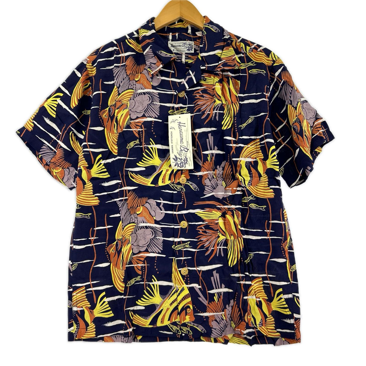 半袖シャツ Hanauma Bay ｱﾛﾊｼｬﾂ 紺 (S) S