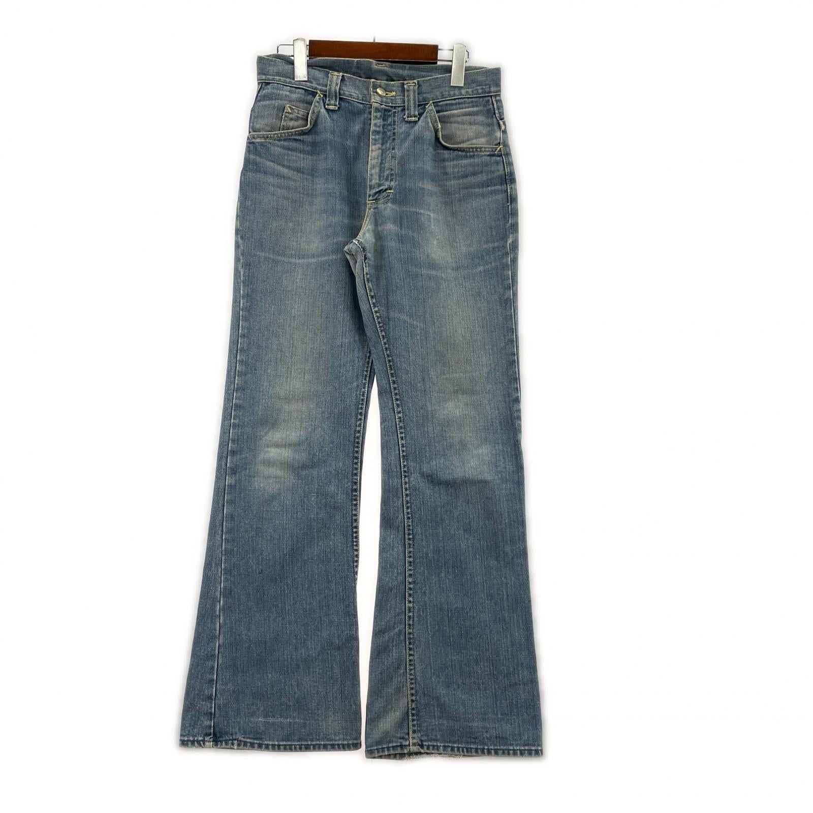 デニムパンツ 70s Lee Set USA製 42TALON ブーツカット ブルー