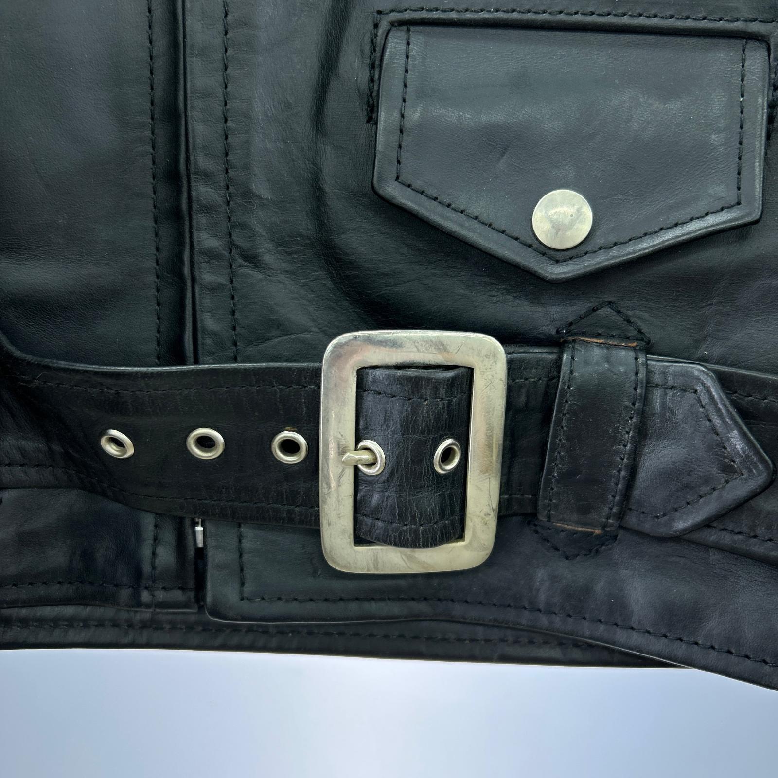ライダースジャケット aero leather ダブル ホースハイド ブラック (40) 40 ブラック