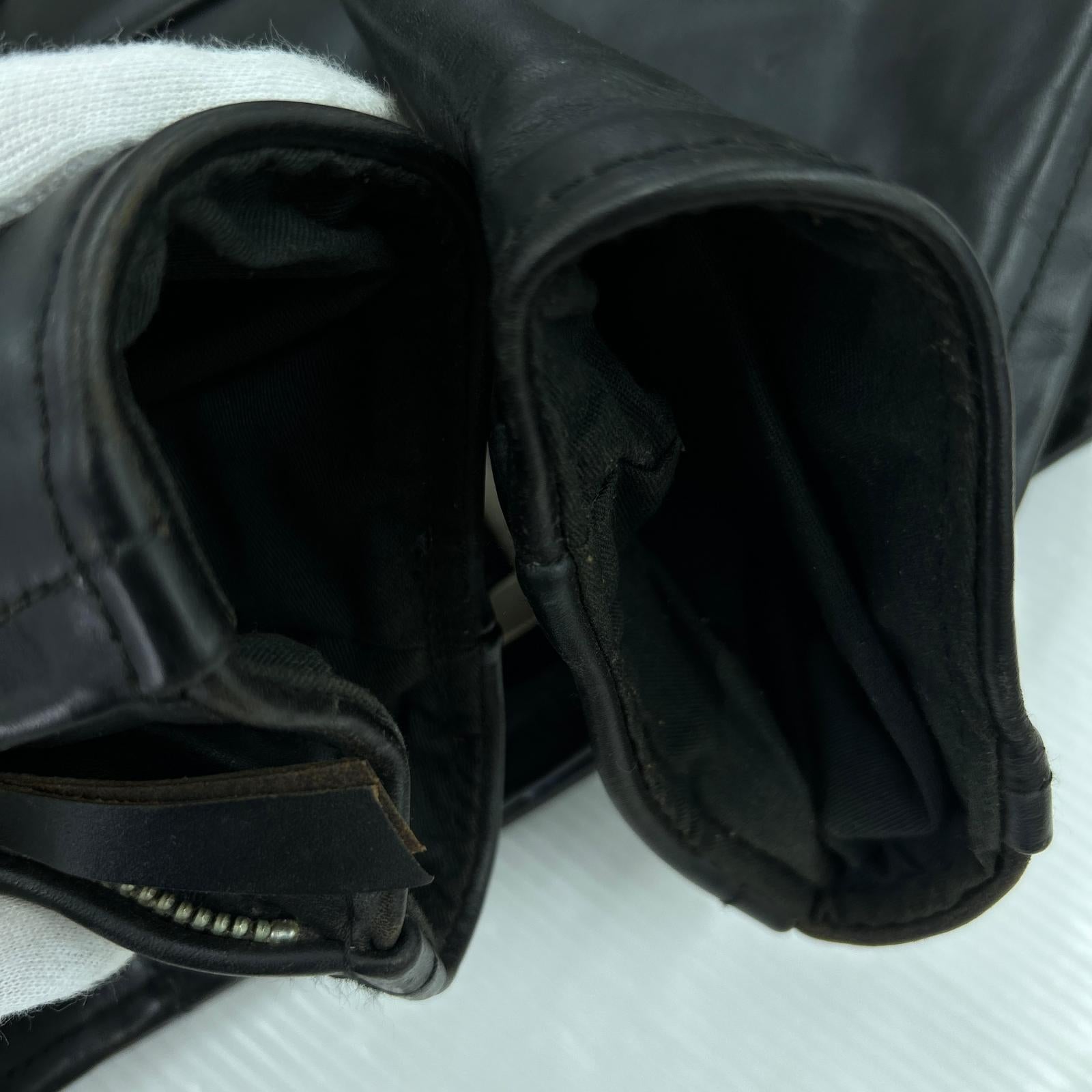 ライダースジャケット aero leather ダブル ホースハイド ブラック (40) 40 ブラック