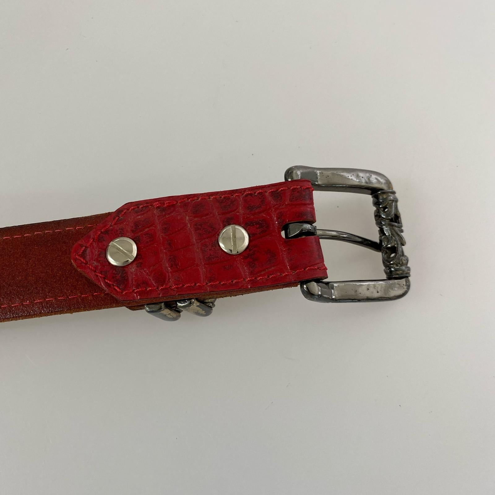 その他アクセサリー レザーベルト 赤 レッド