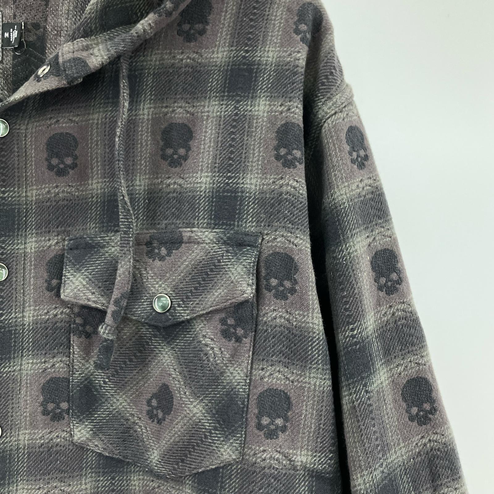 長袖シャツ Supreme×Number nine Hooded Flannel Shirt M 黒 M ブラック