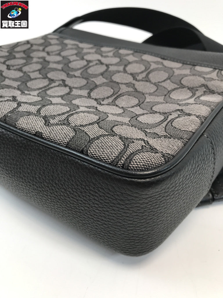 COACH スプリント マップ バッグ 25 シグネチャー ジャガード 黒 CE534 CE534