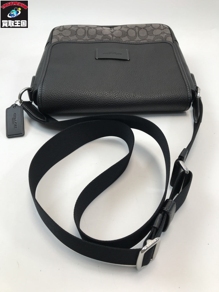 COACH スプリント マップ バッグ 25 シグネチャー ジャガード 黒 CE534 CE534